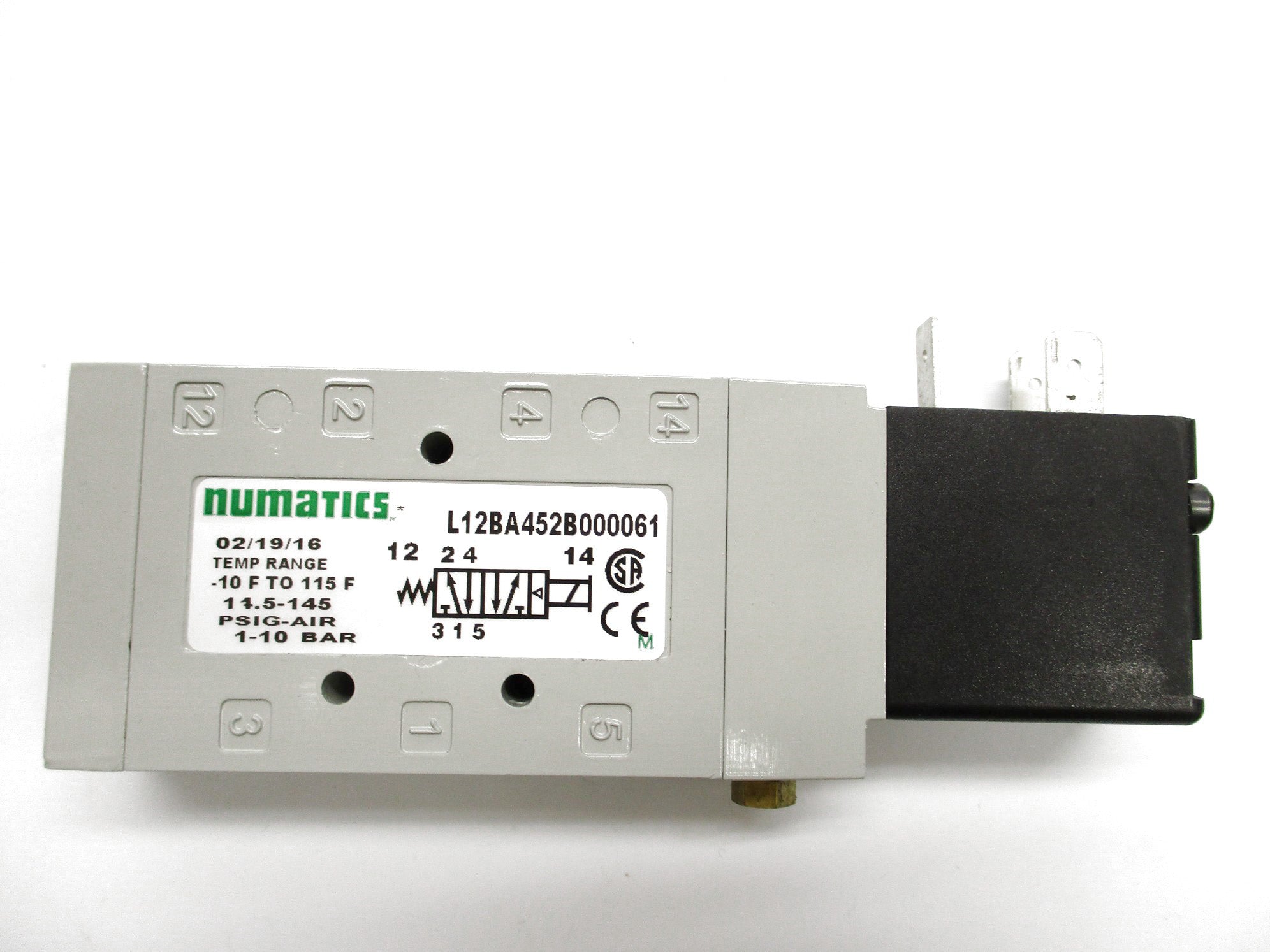NUMATICS L12BA452B000061 24VDC 14.5-145PSI NSNP