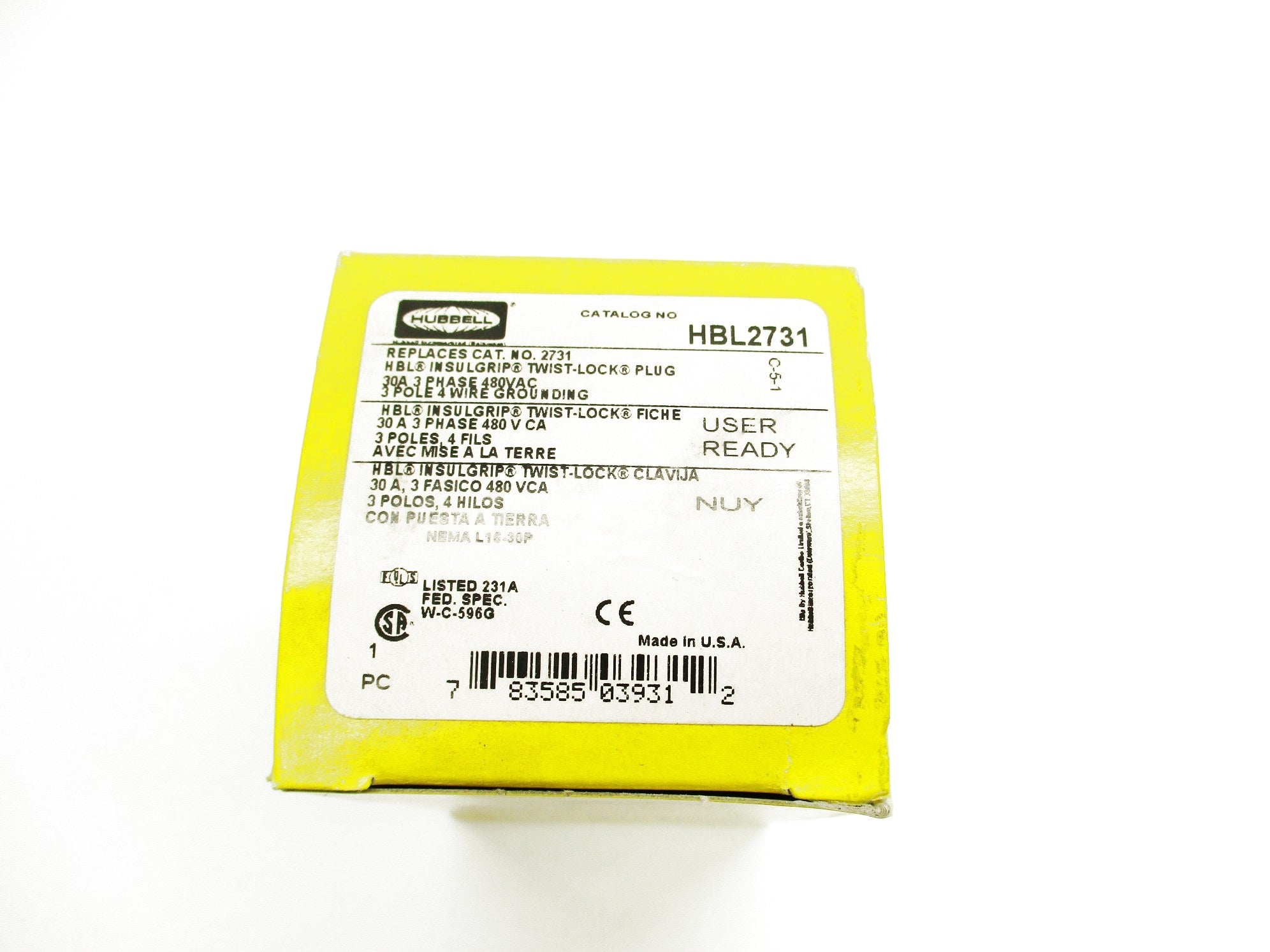 HUBBELL HBL2731 480VAC 30A NSMP