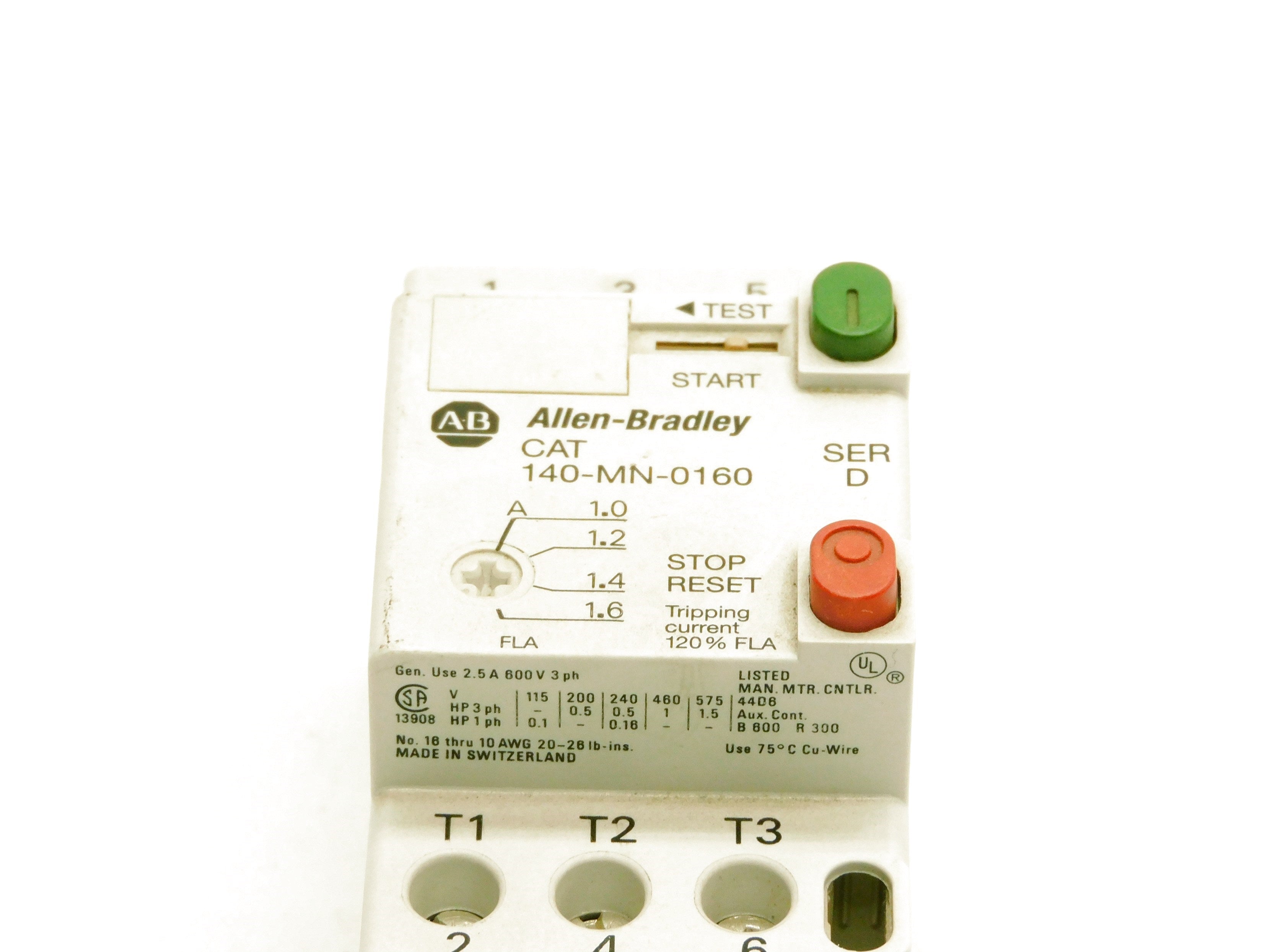 ALLEN BRADLEY 140-MN-0160 SER. D 1-1.6A NSMP