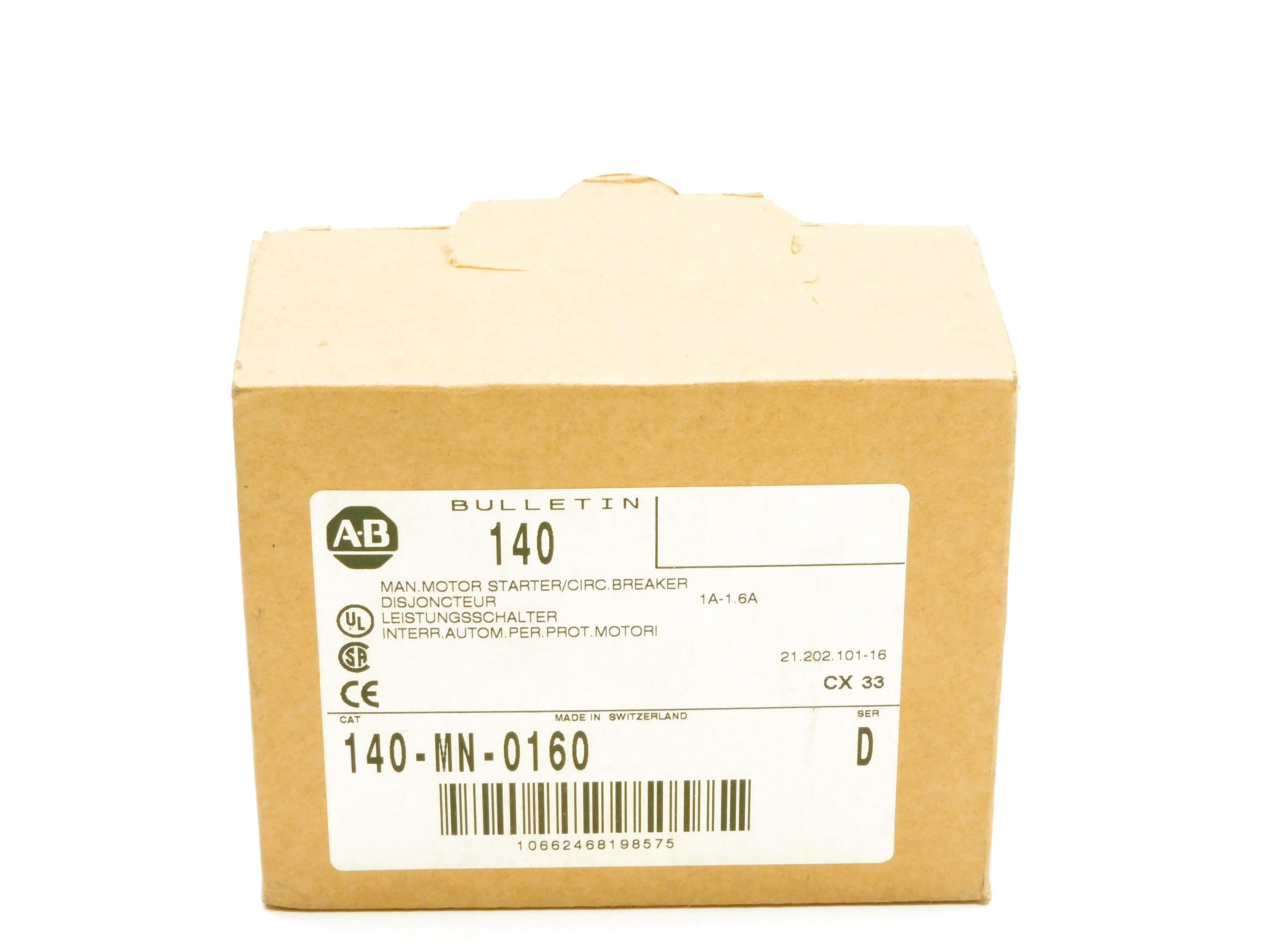 ALLEN BRADLEY 140-MN-0160 SER. D 1-1.6A NSMP