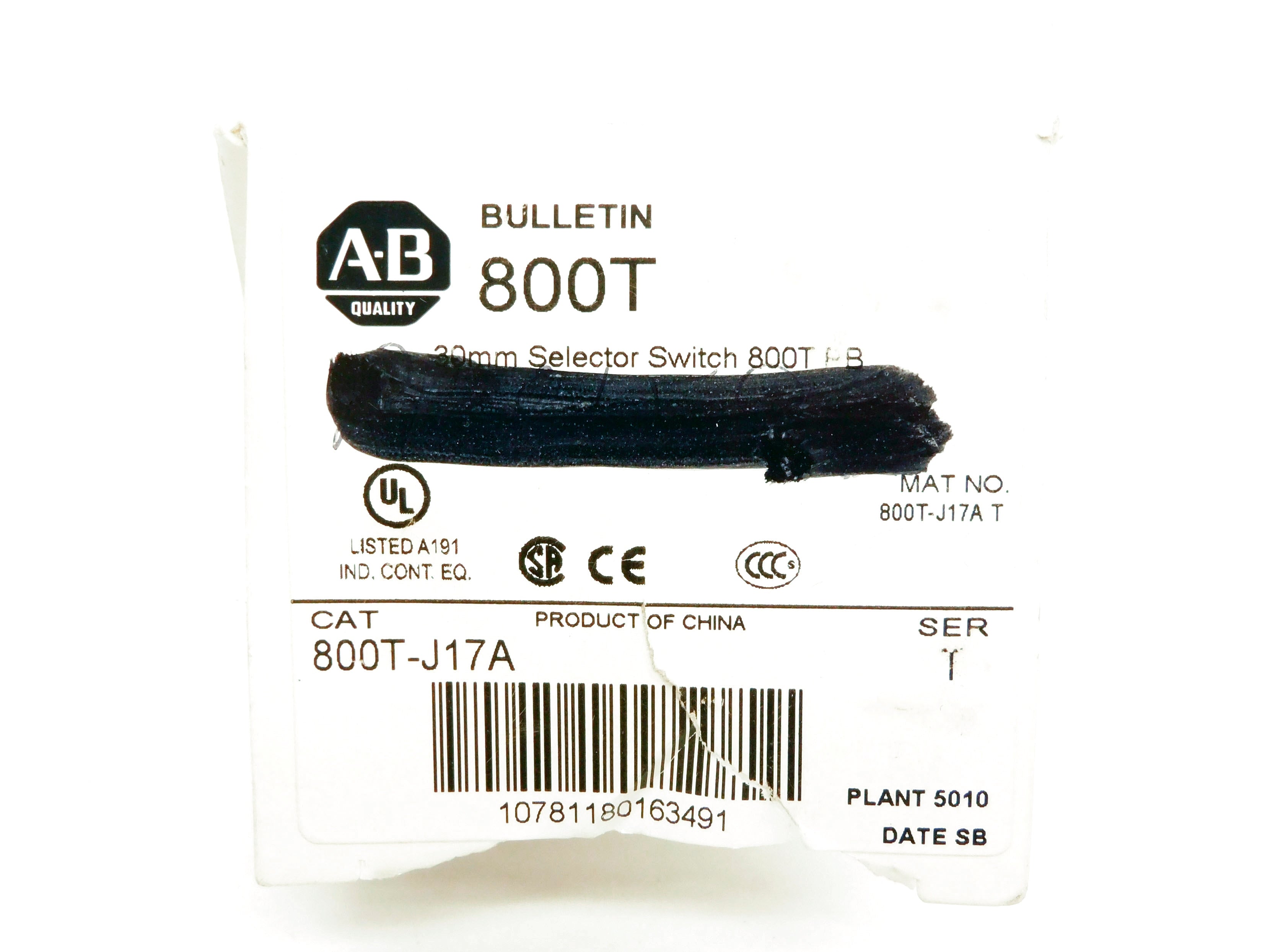 ALLEN BRADLEY 800T-J17A SER. T (WH) NSMP