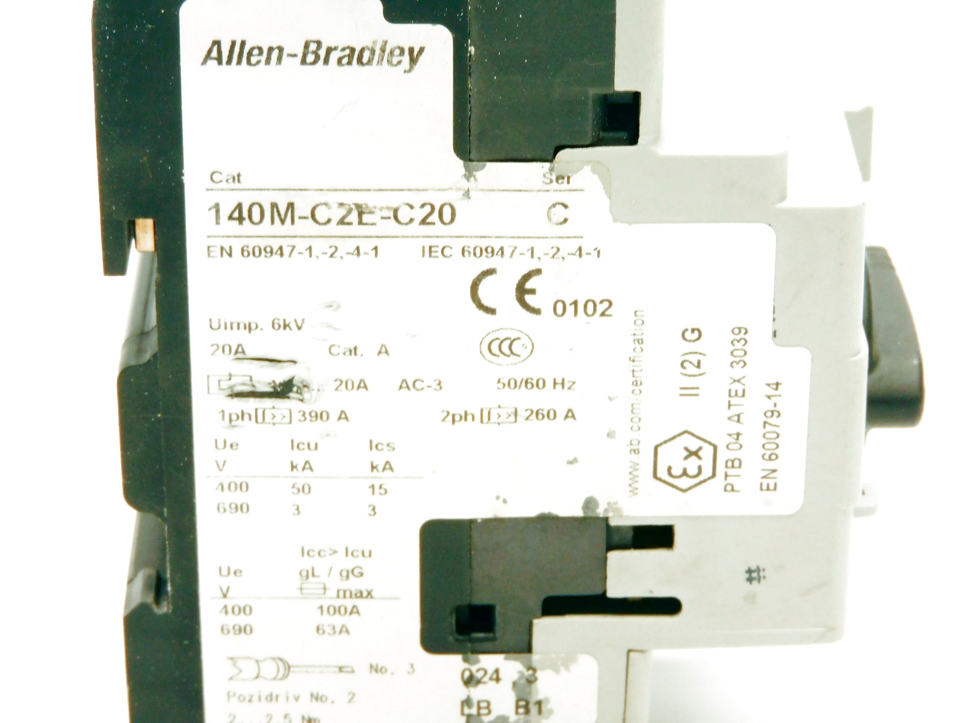 ALLEN BRADLEY 140M-C2E-C20 SER. C 690V 14.5-20A UNMP