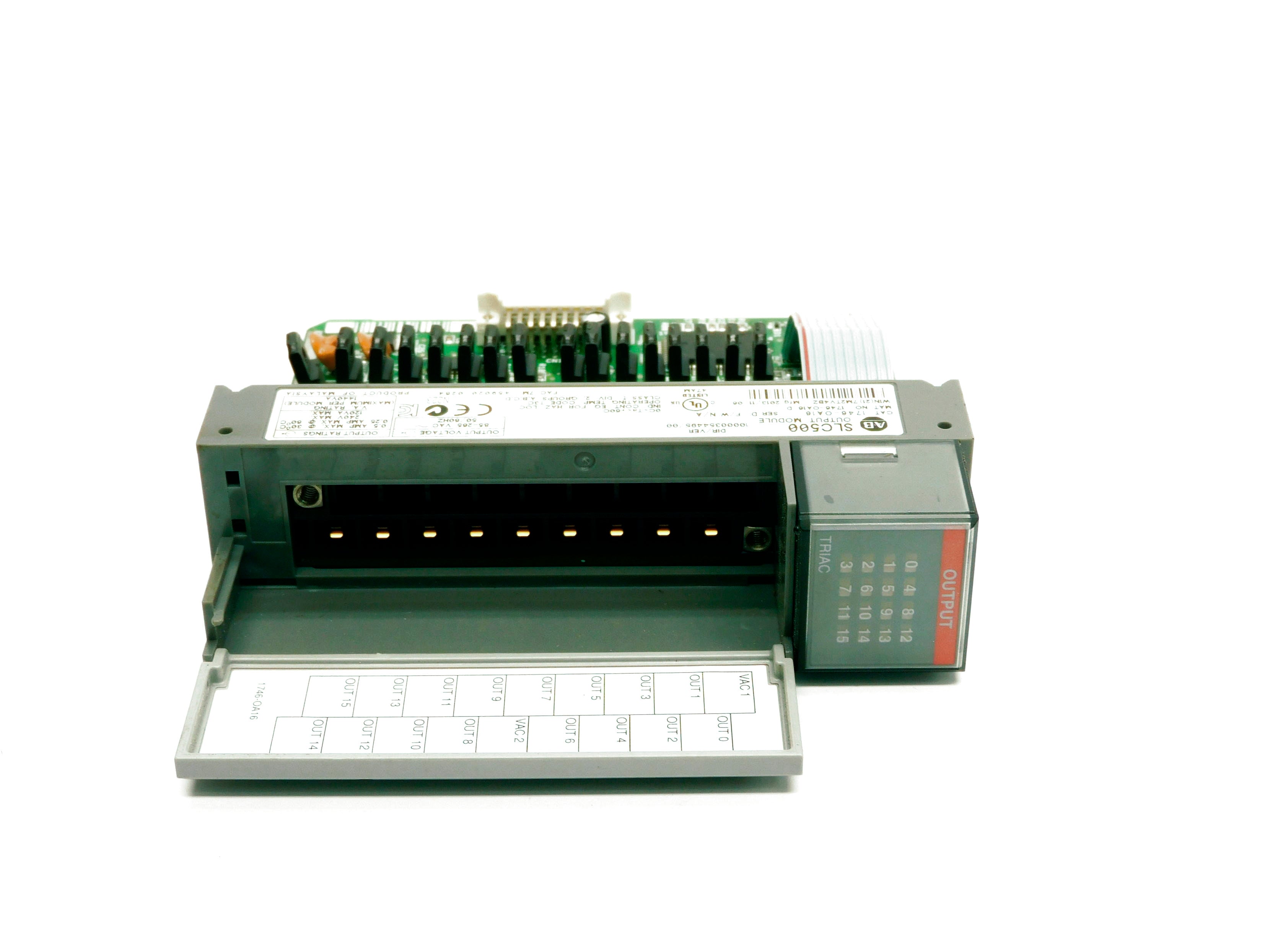 ALLEN BRADLEY 1746-OA16 SER. D 85-265VAC (MISSING TERMINAL) UNMP