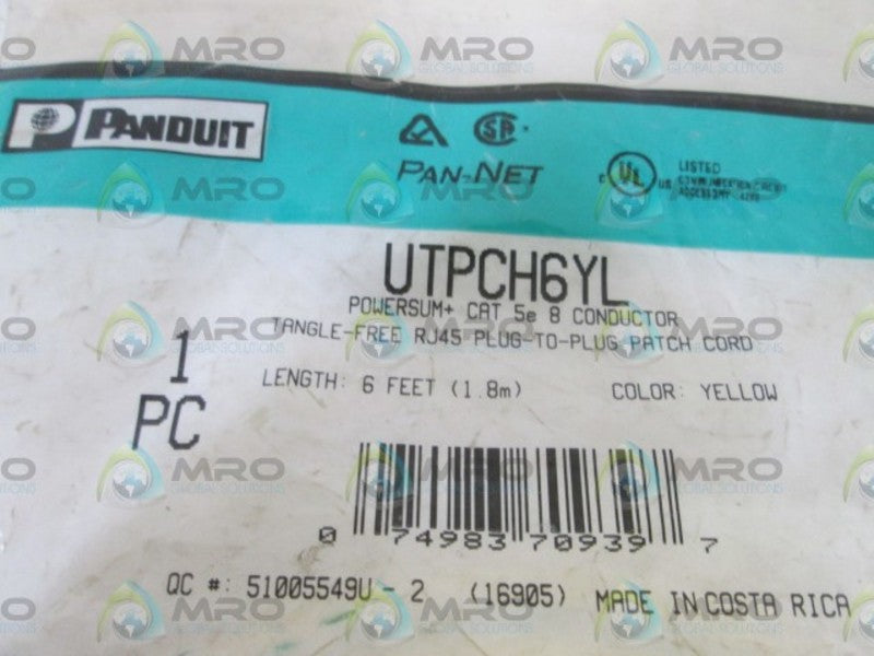 PANDUIT CORD UTPCH6YL NSMP