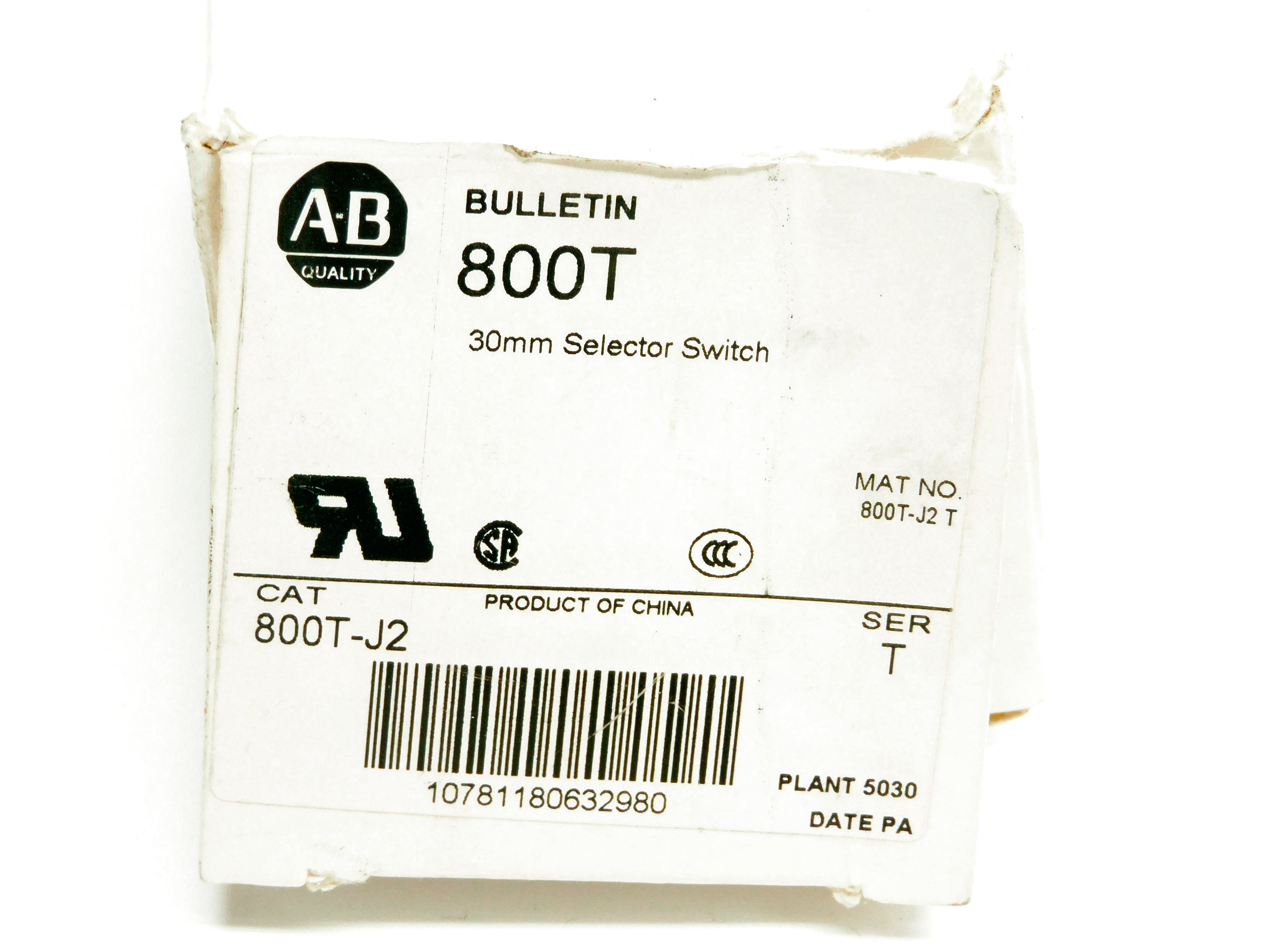 ALLEN BRADLEY 800T-J2 SER. T (WH) NSMP