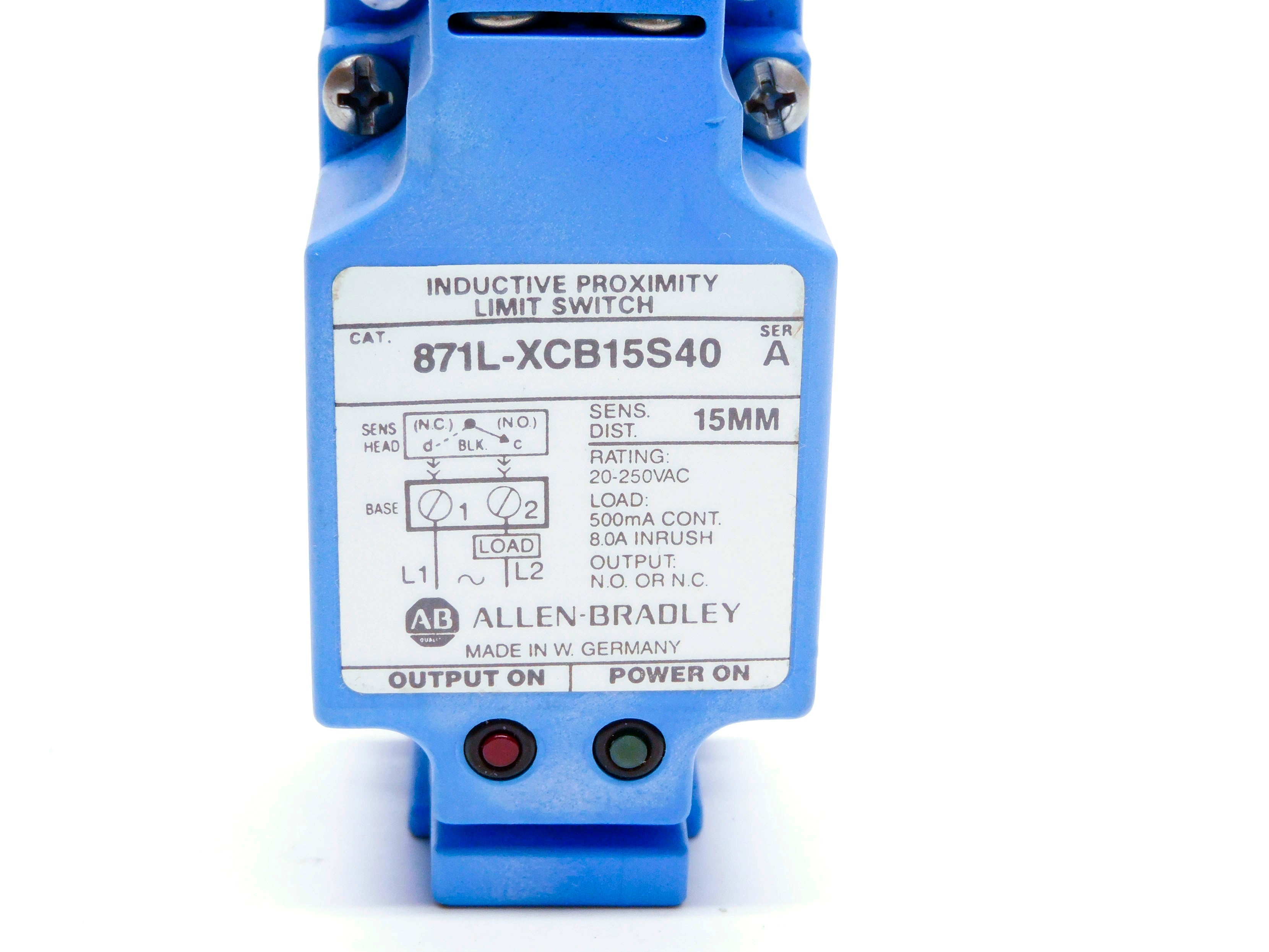 ALLEN BRADLEY 871L-XCB15S40 SER. A 20-250VAC (GY/BL) NSMP
