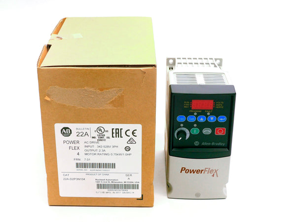 ALLEN BRADLEY 22A-D2P3N104 SER. A 380-480VAC 2.3A F/W 7.01 NSMP