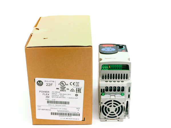 ALLEN BRADLEY 22F-B8P0N103 SER. A F/W 2.02 180-264V 9.5A NSMP