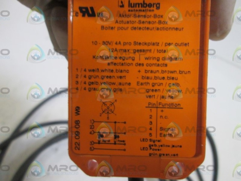 LUMBERG ACTUATOR SENSOR BOX 22.09.08 W9 UNMP