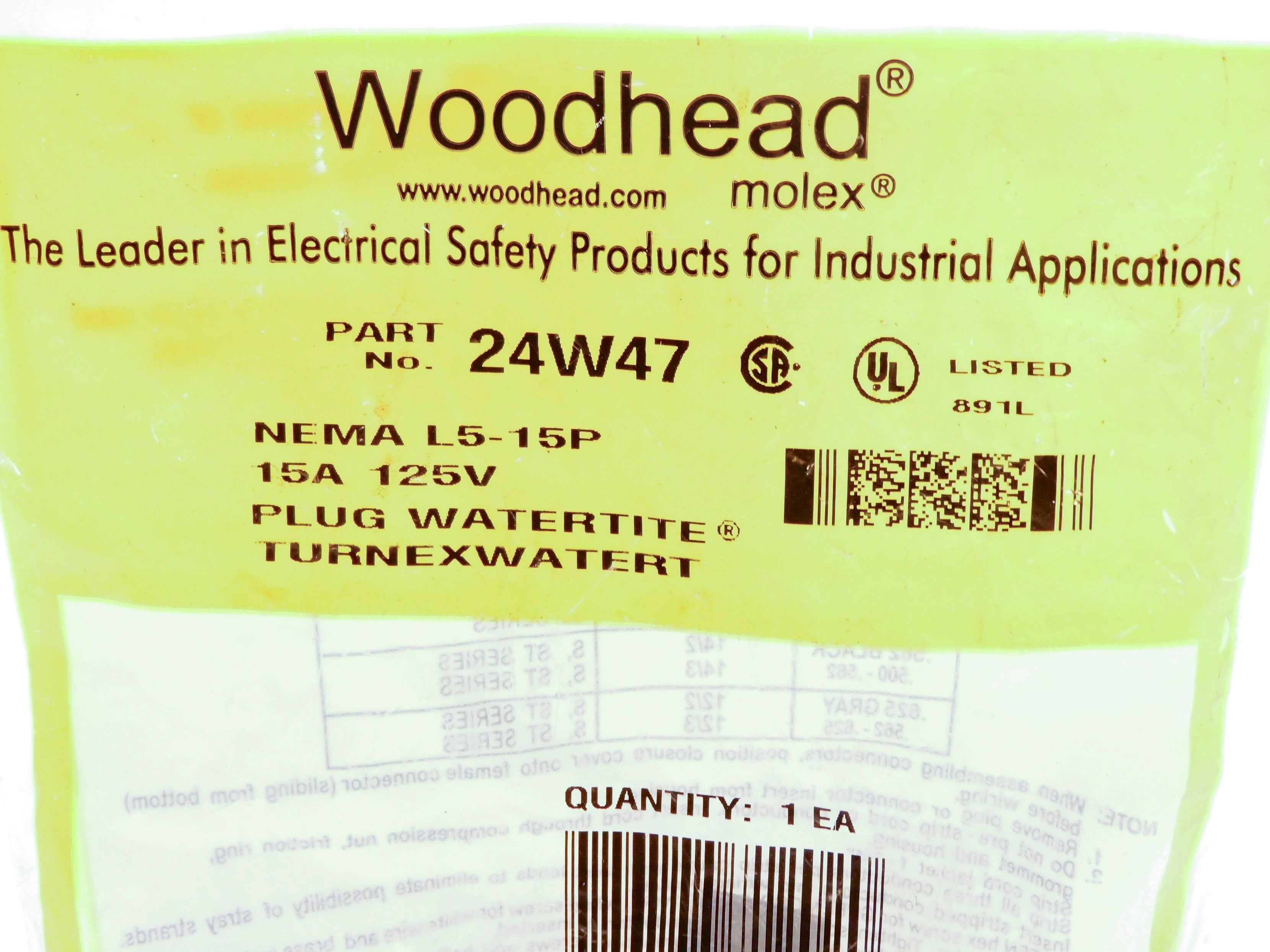 DANIEL WOODHEAD 24W47 125V 15A NSMP