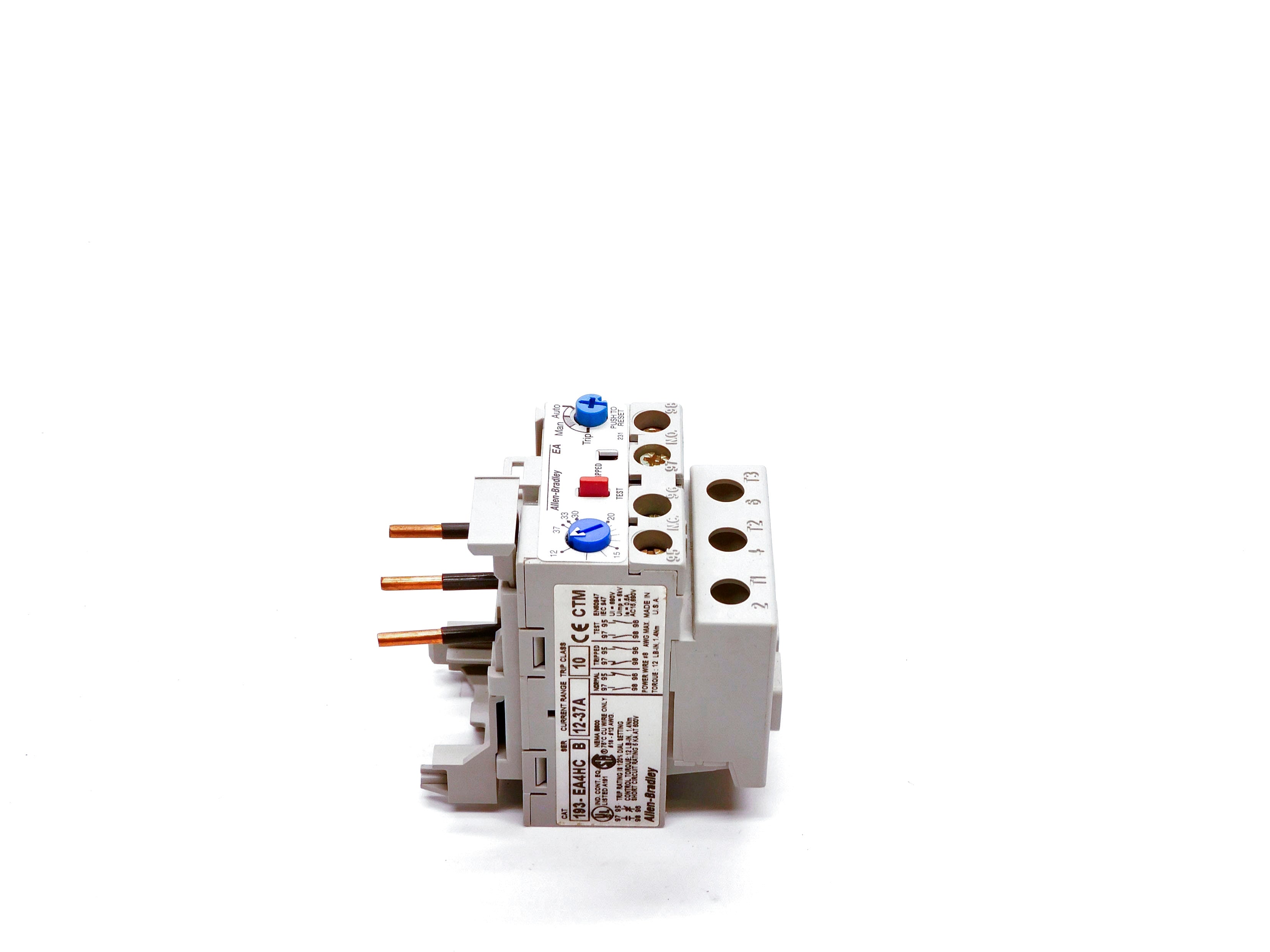 ALLEN BRADLEY 193-EA4HC SER. B 600V 12-37A (BR/WH) NSMP