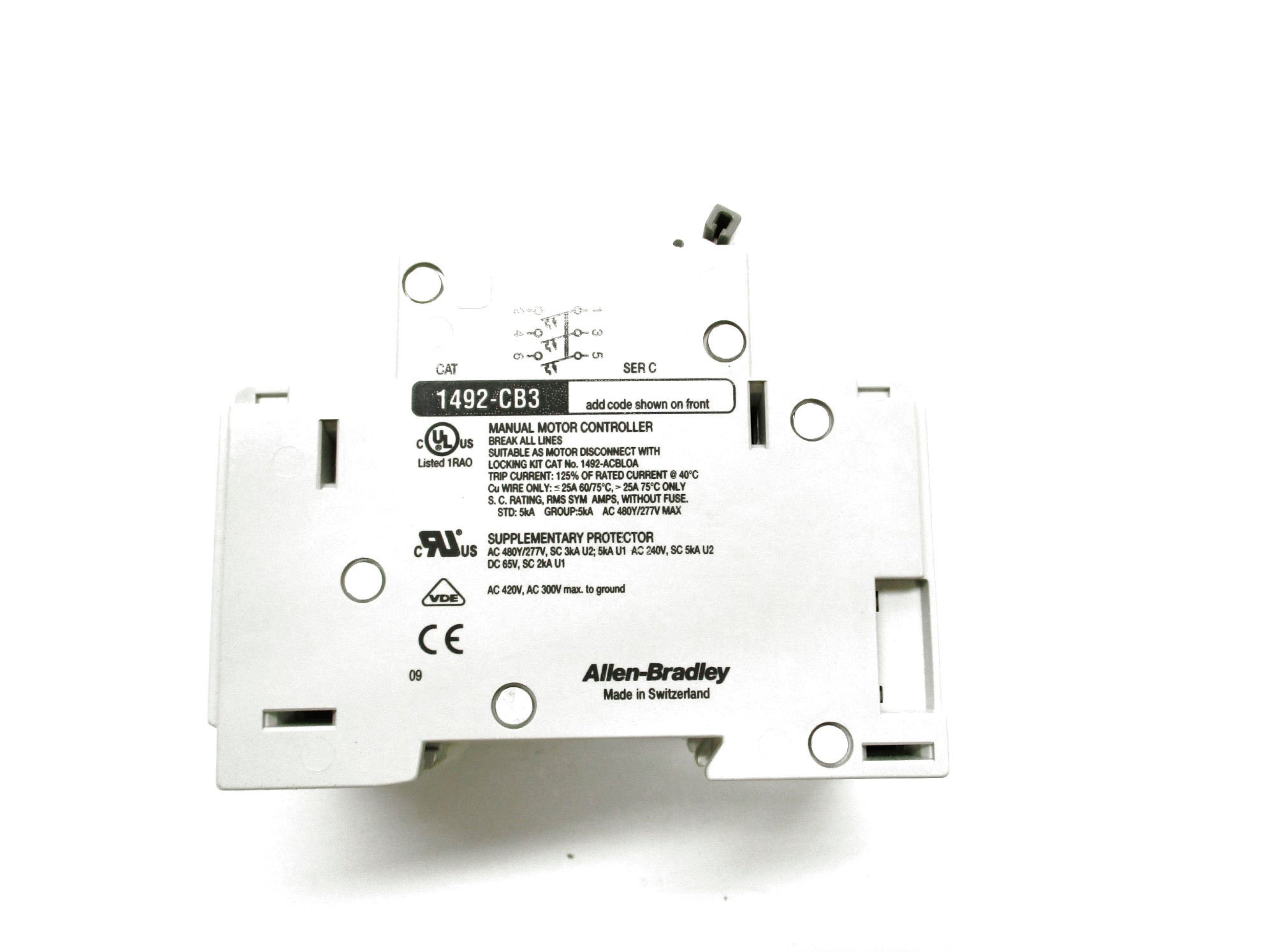 ALLEN BRADLEY 1492-CB3G020 SER. C 2A 480/277V (WH) NSMP