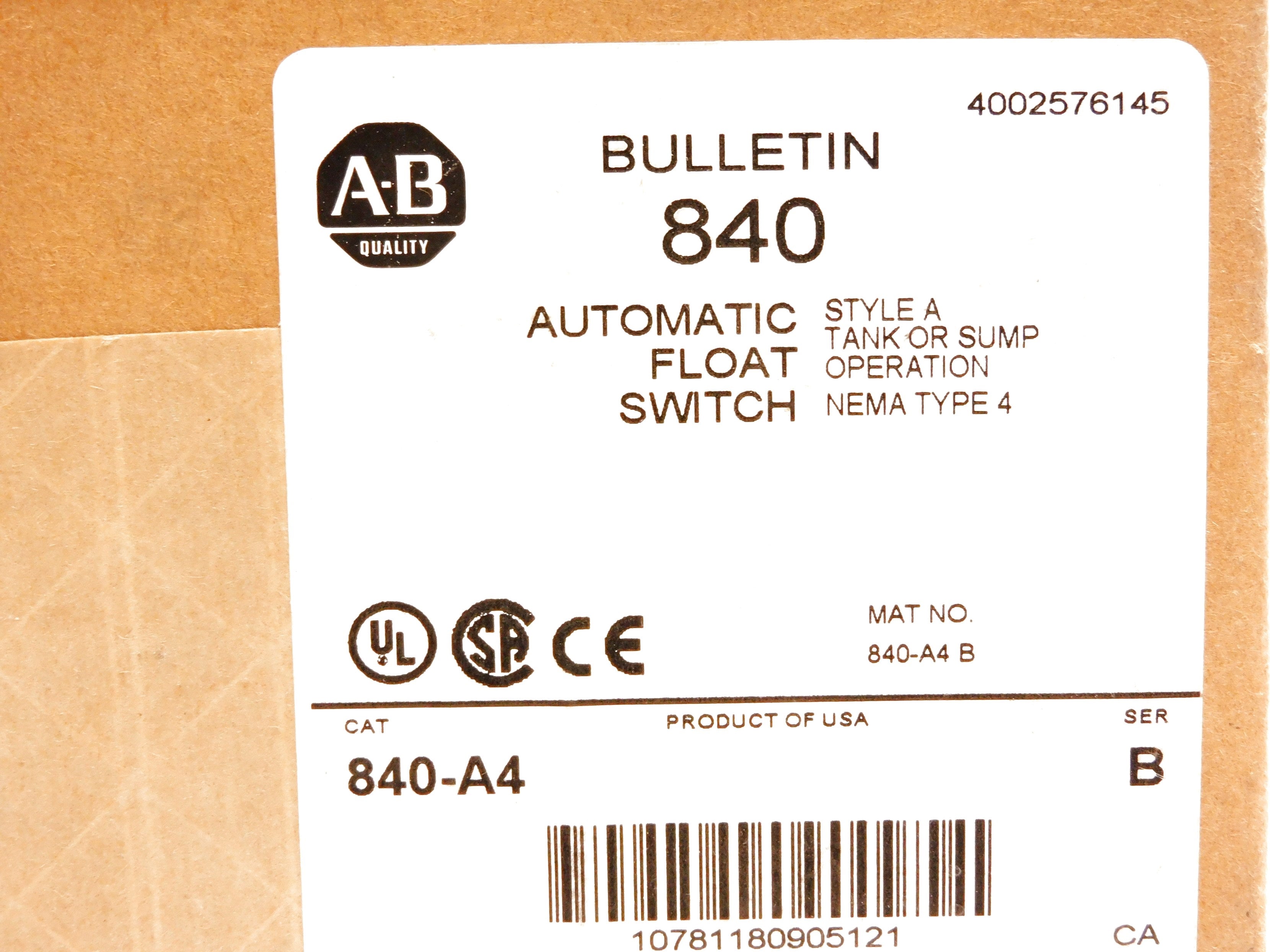 INDUSTRIAL SPARE PART 840-A4 SER. B 600VAC (BR/WH) NSMP