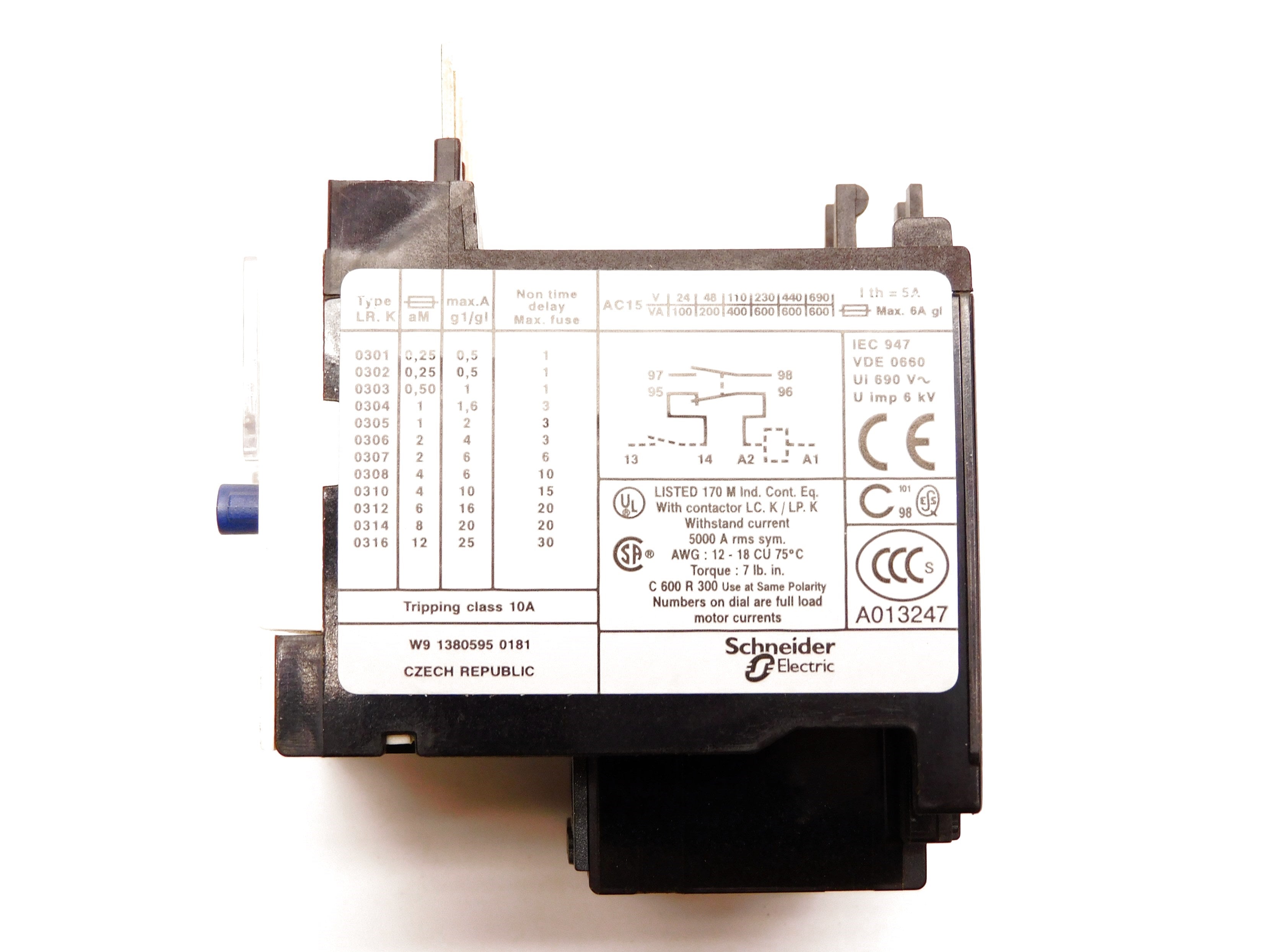 TELEMECANIQUE LR2K0308 690V 1.8-2.6A NSMP