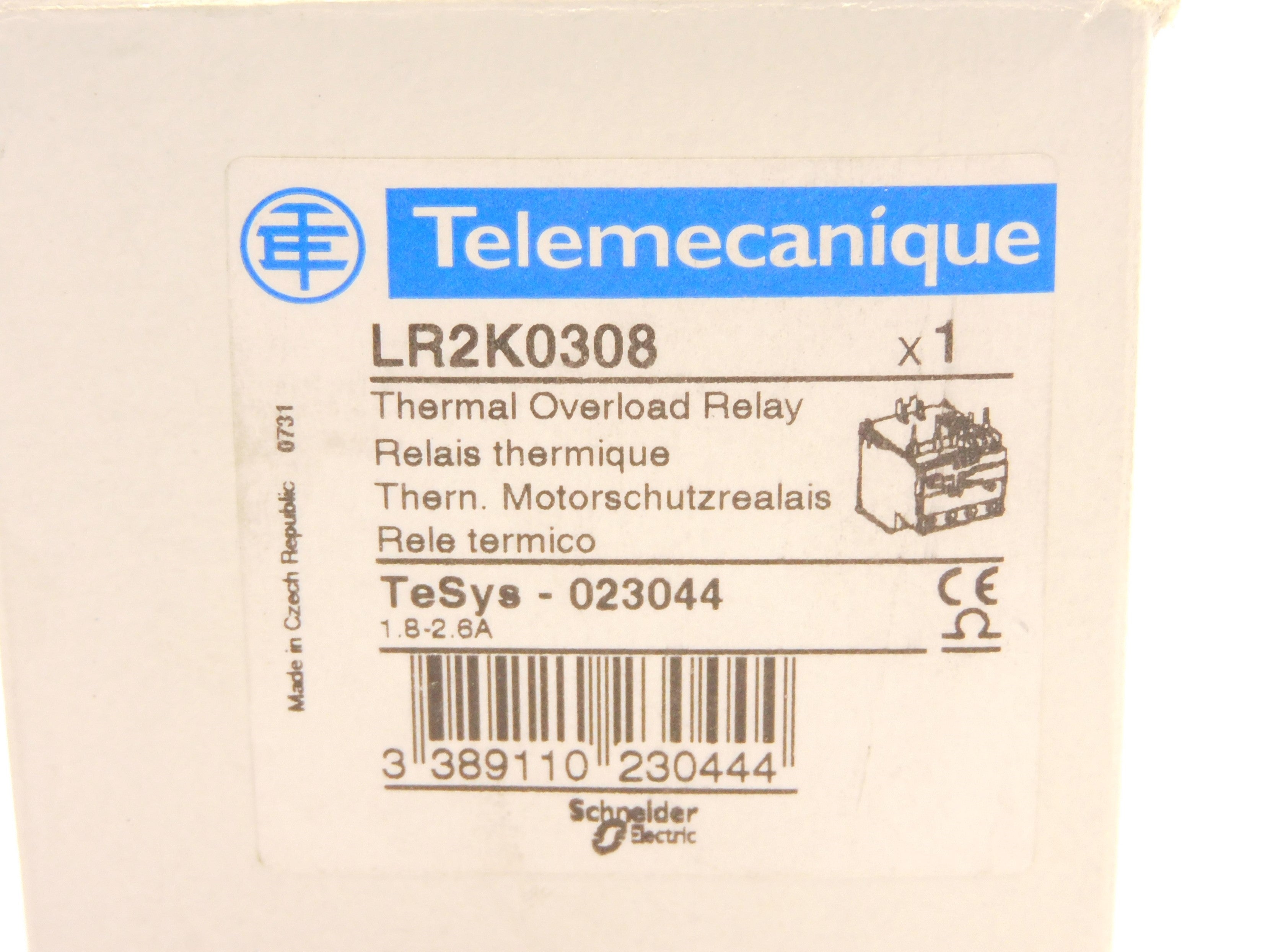 TELEMECANIQUE LR2K0308 690V 1.8-2.6A NSMP
