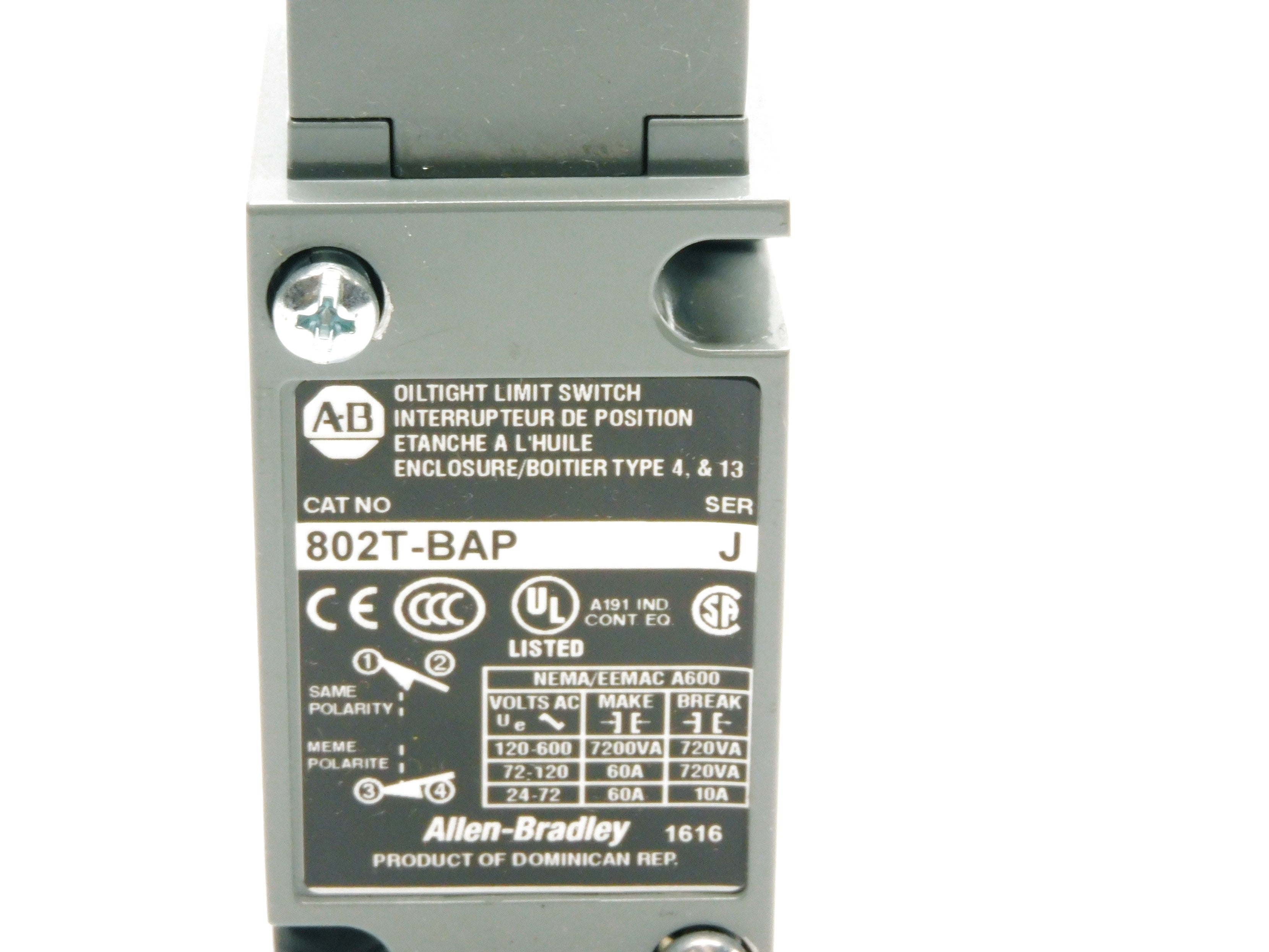 INDUSTRIAL SPARE PART 802T-BAP SER. J 600VAC 60A (WH) NSMP