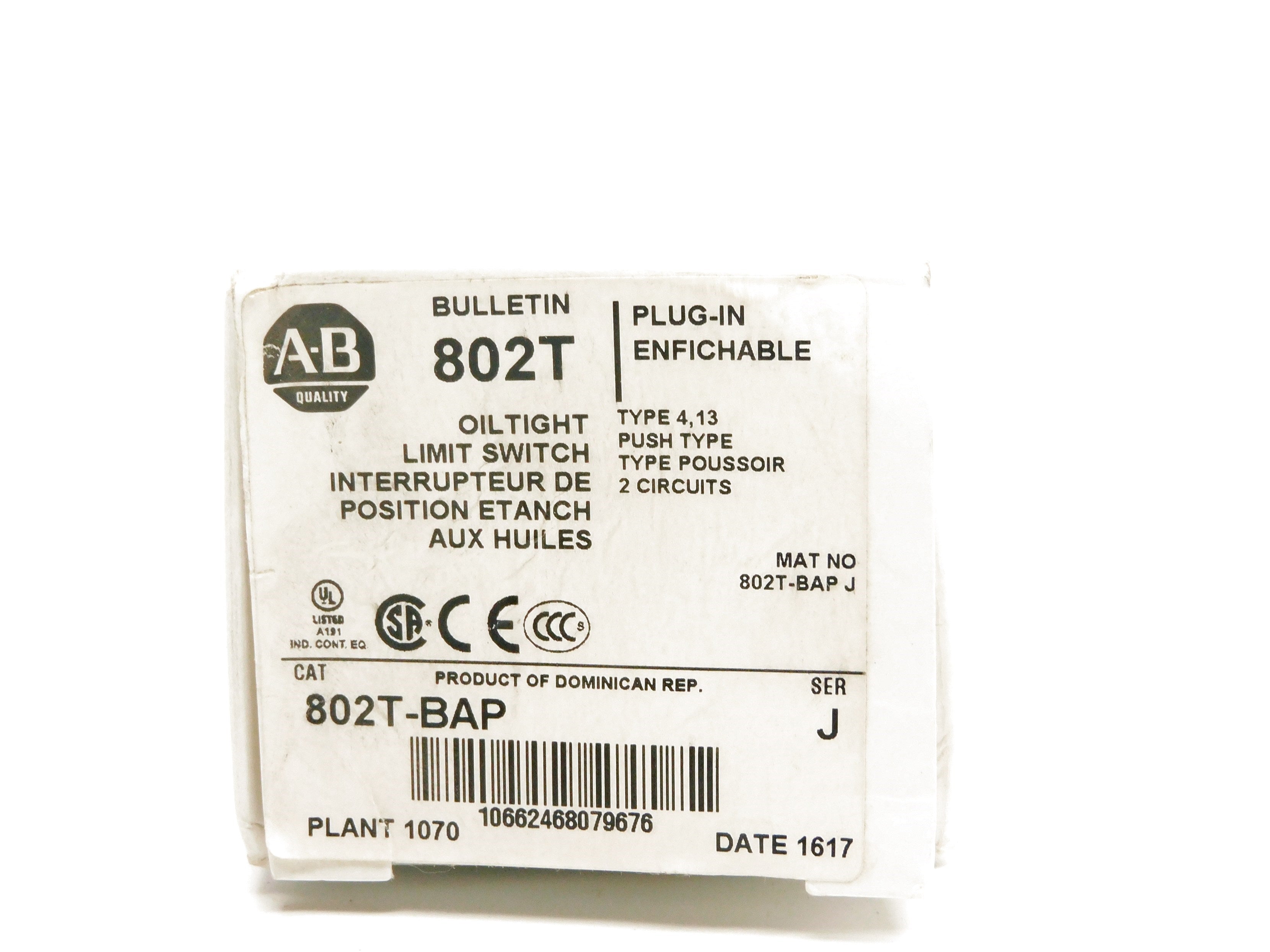 INDUSTRIAL SPARE PART 802T-BAP SER. J 600VAC 60A (WH) NSMP