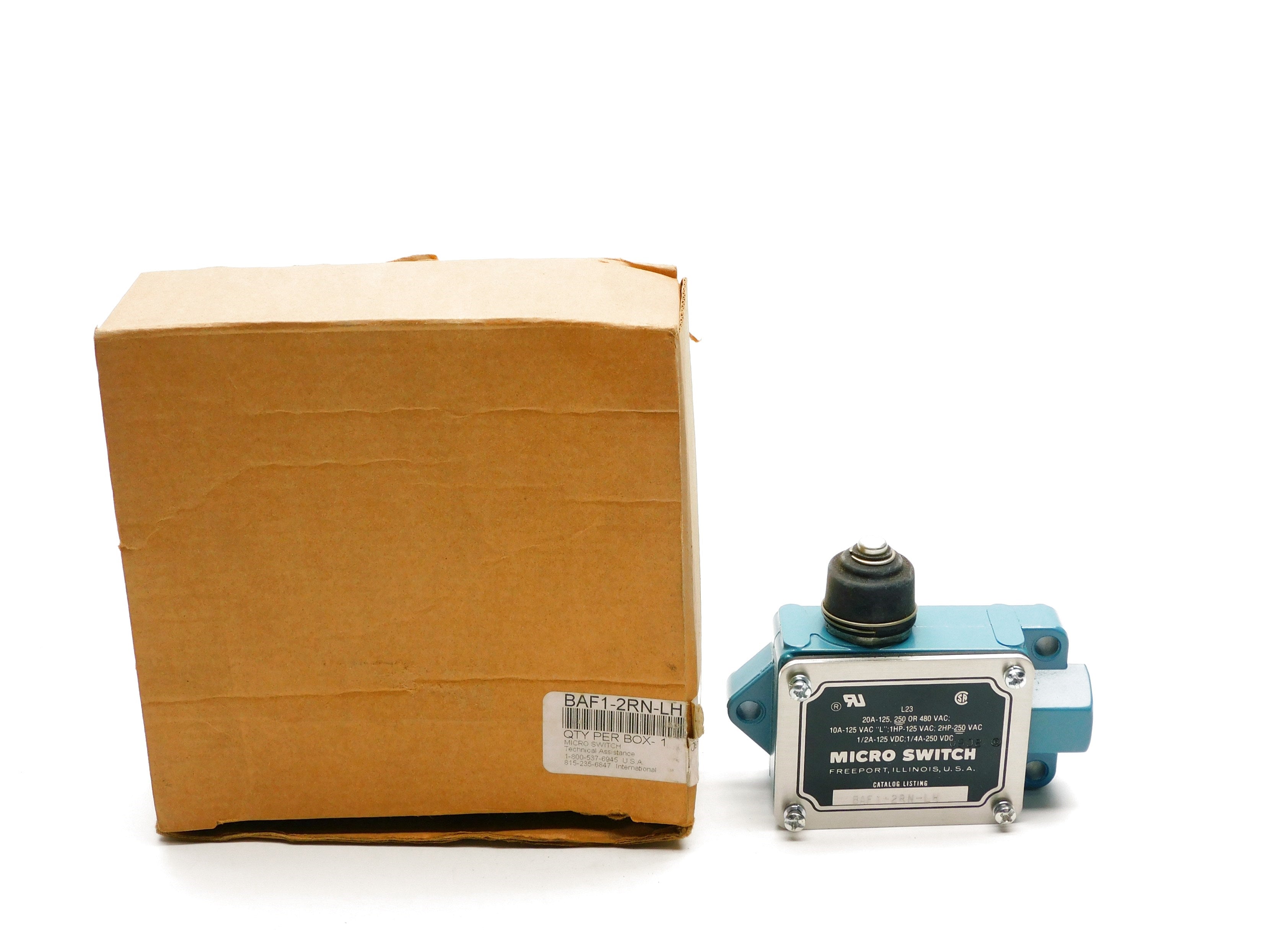 MICRO SWITCH BAF1-2RN-LH 480VAC 20A (BLUE) NSMP