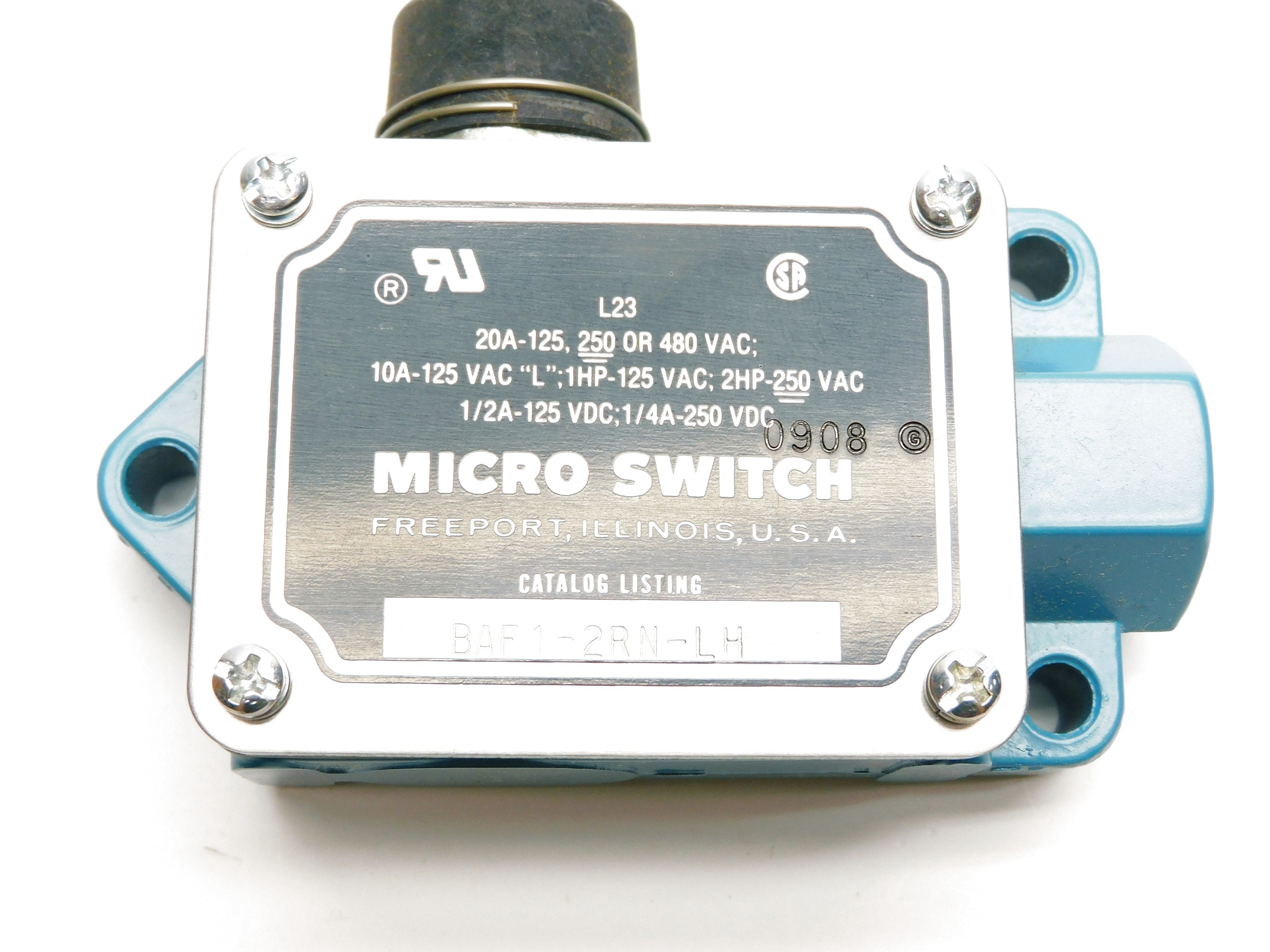 MICRO SWITCH BAF1-2RN-LH 480VAC 20A (BLUE) NSMP