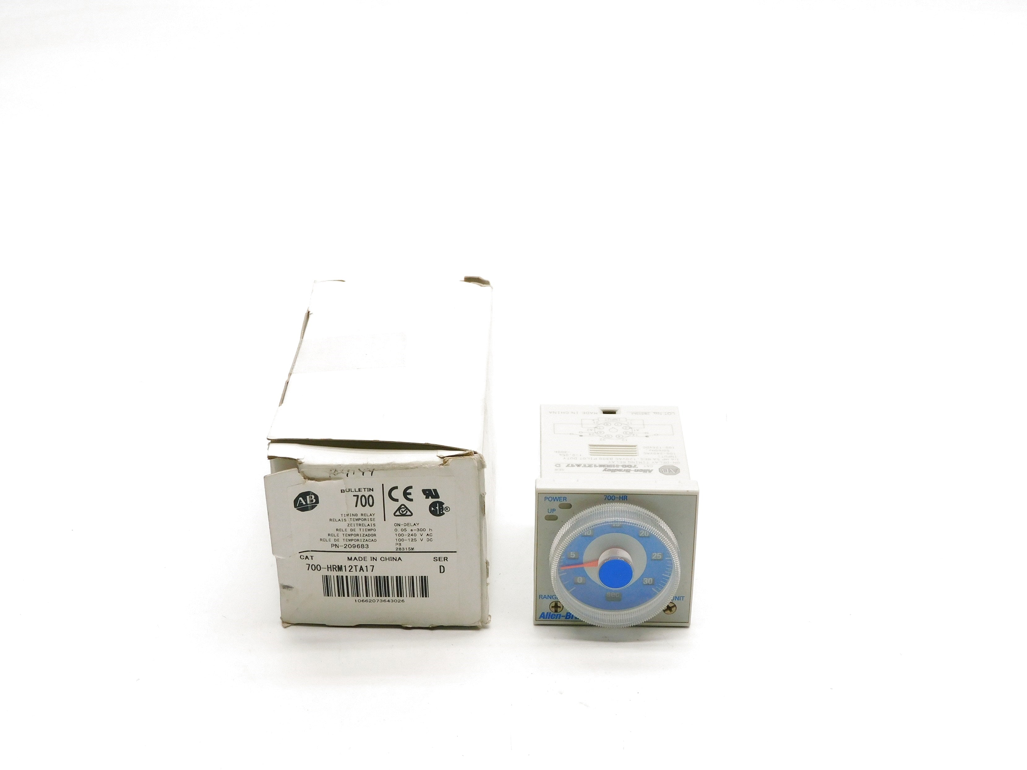 ALLEN BRADLEY 700-HRM12TA17 SER. D 100-240VAC 5A 0-30S (WH) NSMP