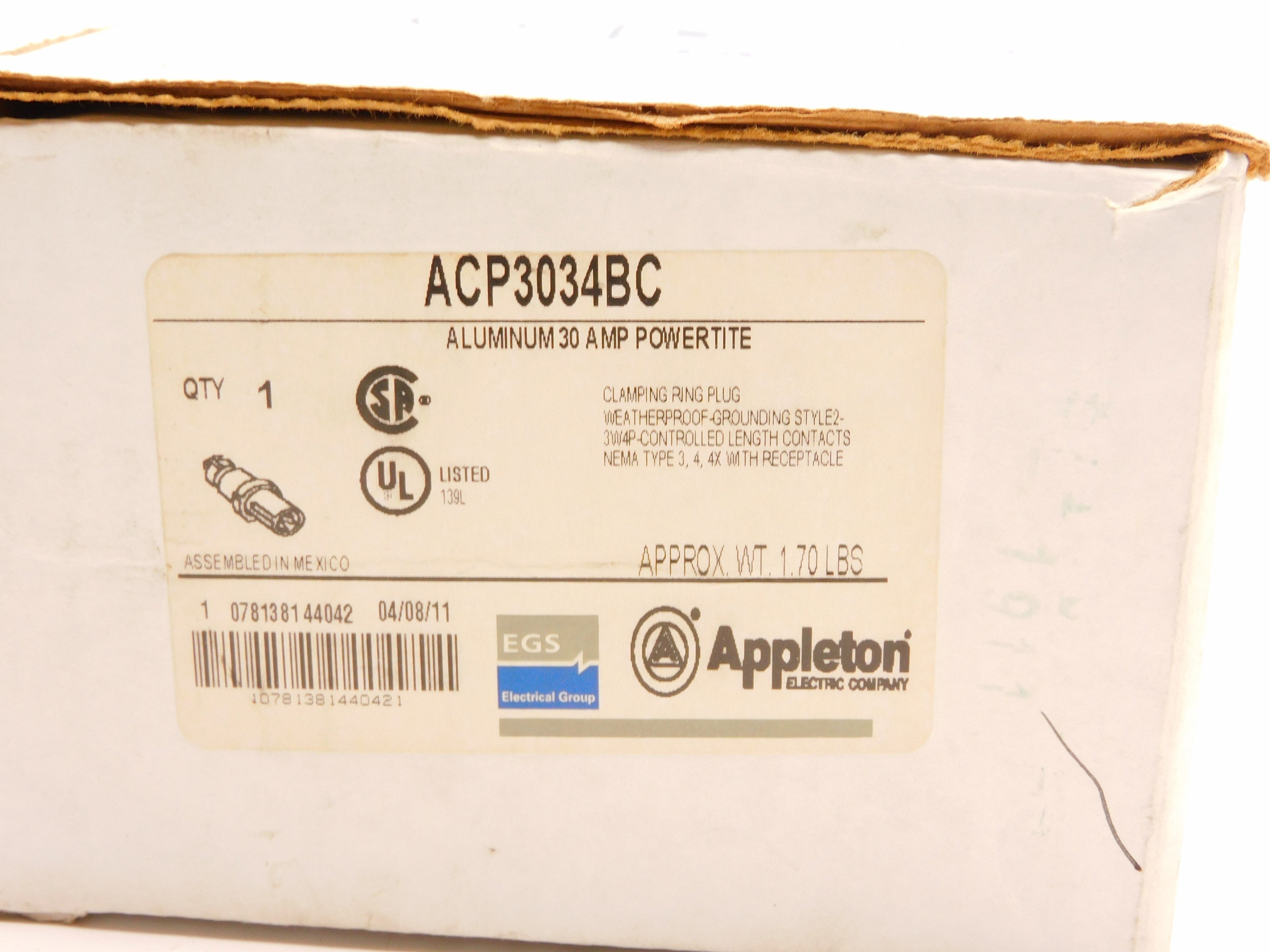 APPLETON ACP3034BC 600VAC 30A NSMP