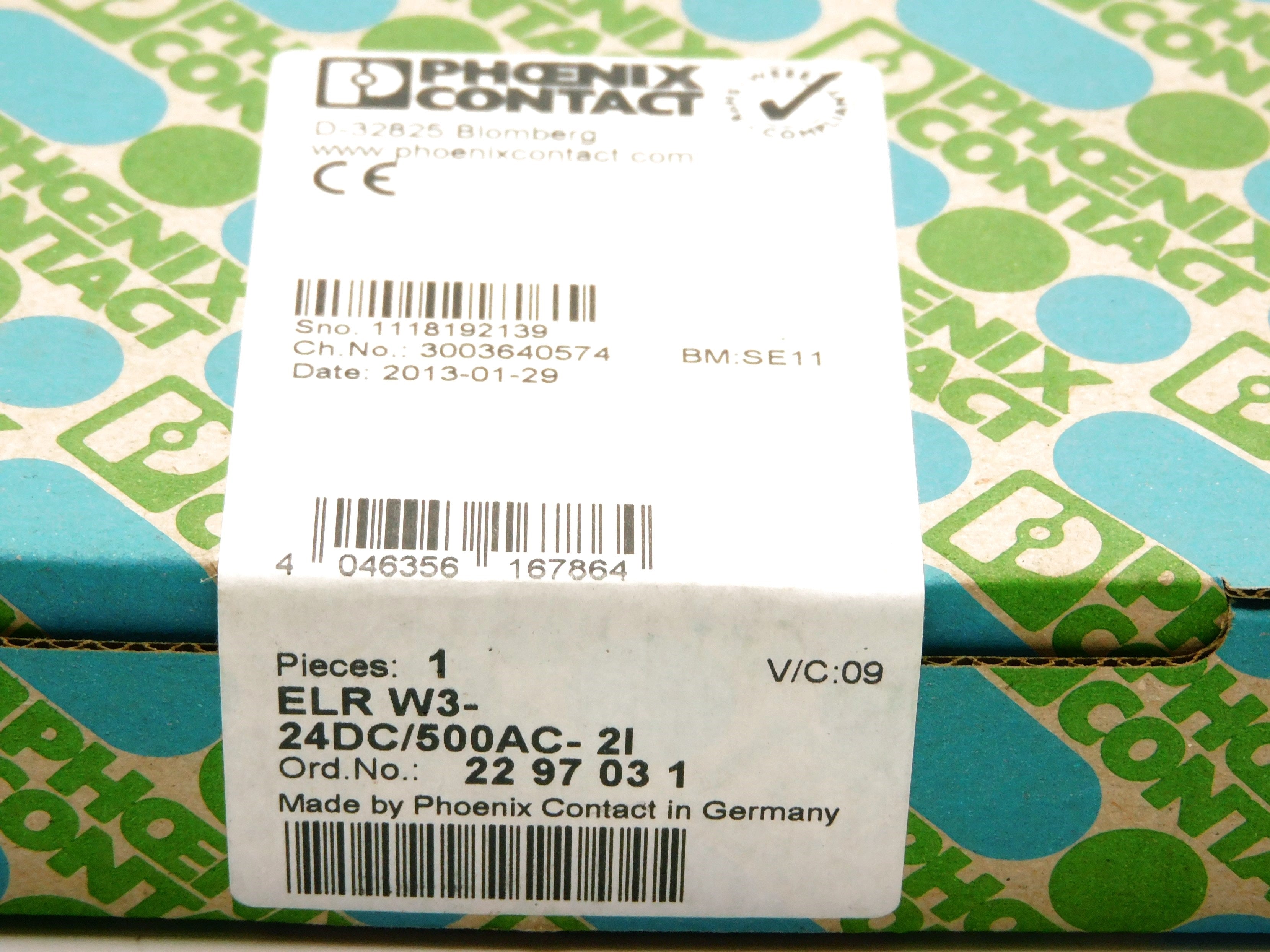 PHOENIX CONTACT ELRW3-24DC/500AC-2I 24VDC NSFS