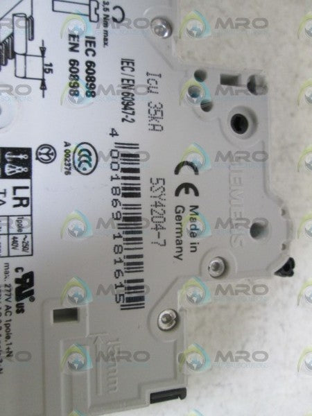 SIEMENS CIRCUIT BREAKER 5SY4204-7 UNMP