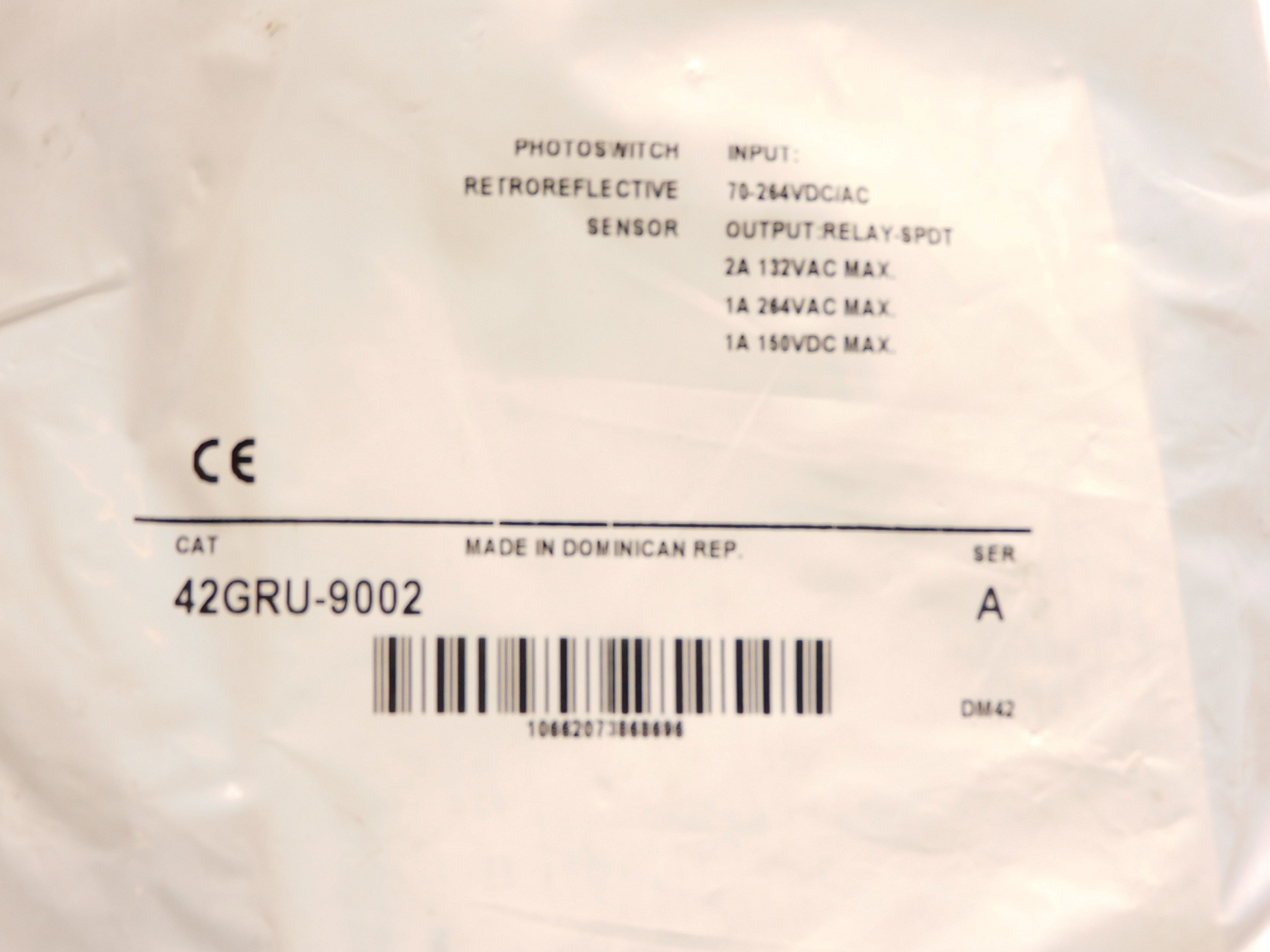 ALLEN BRADLEY 42GRU-9002 SER. A 70-264VAC/DC (WH) NSMP