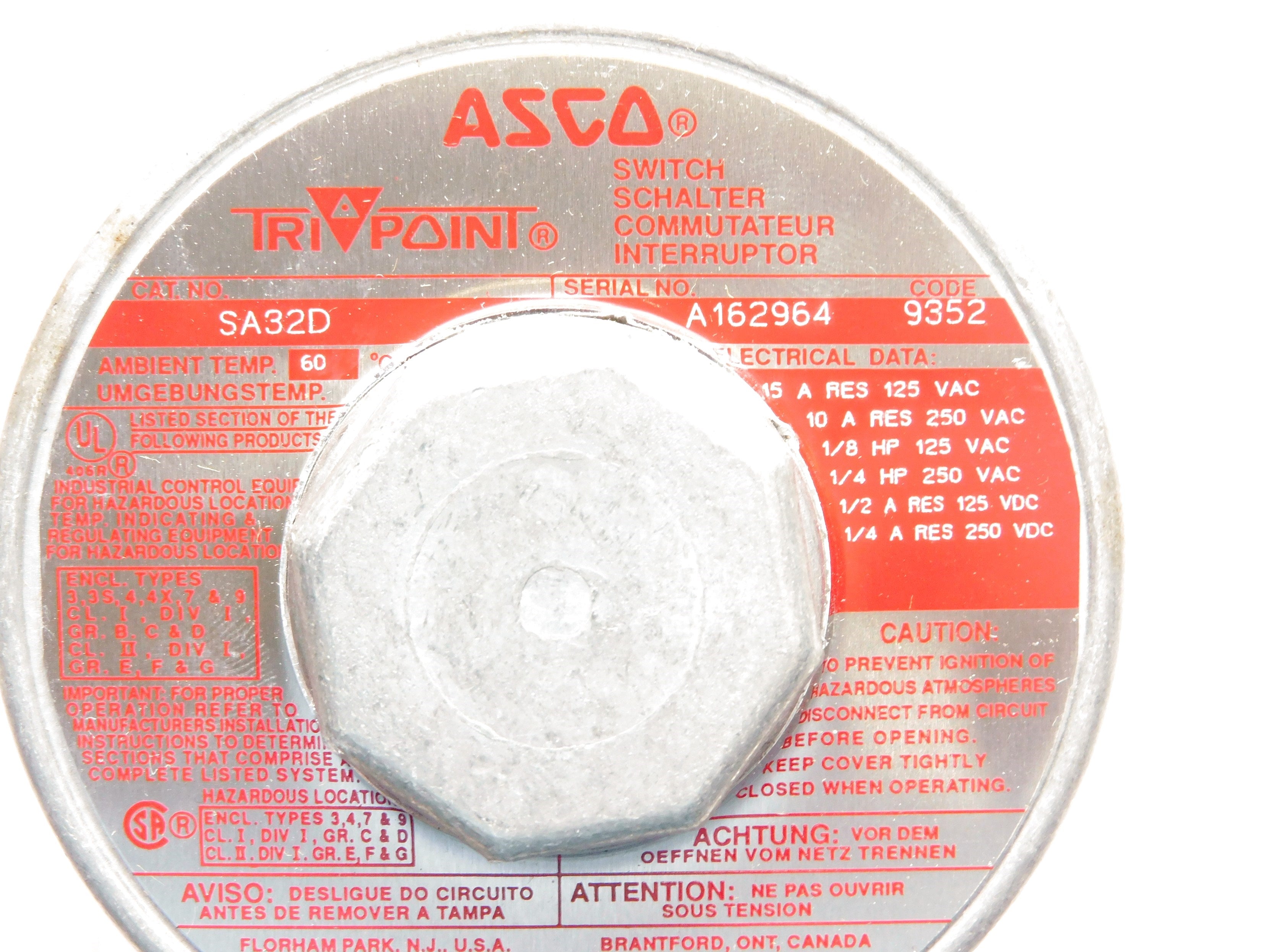 ASCO SA32D 125VAC/DC 250VAC/DC NSMP