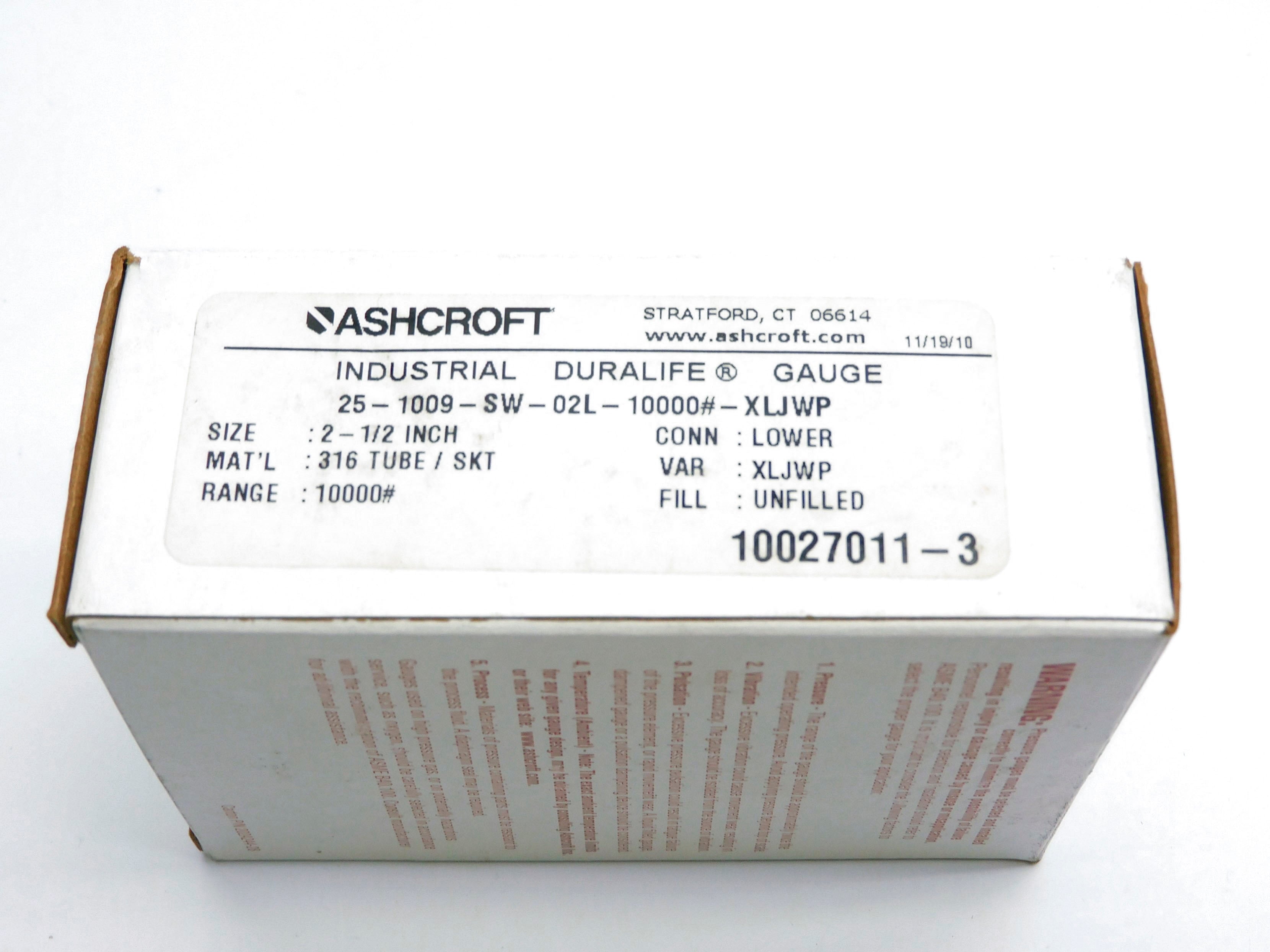 ASHCROFT 251009SW02L-10000#-XLJWP NSMP