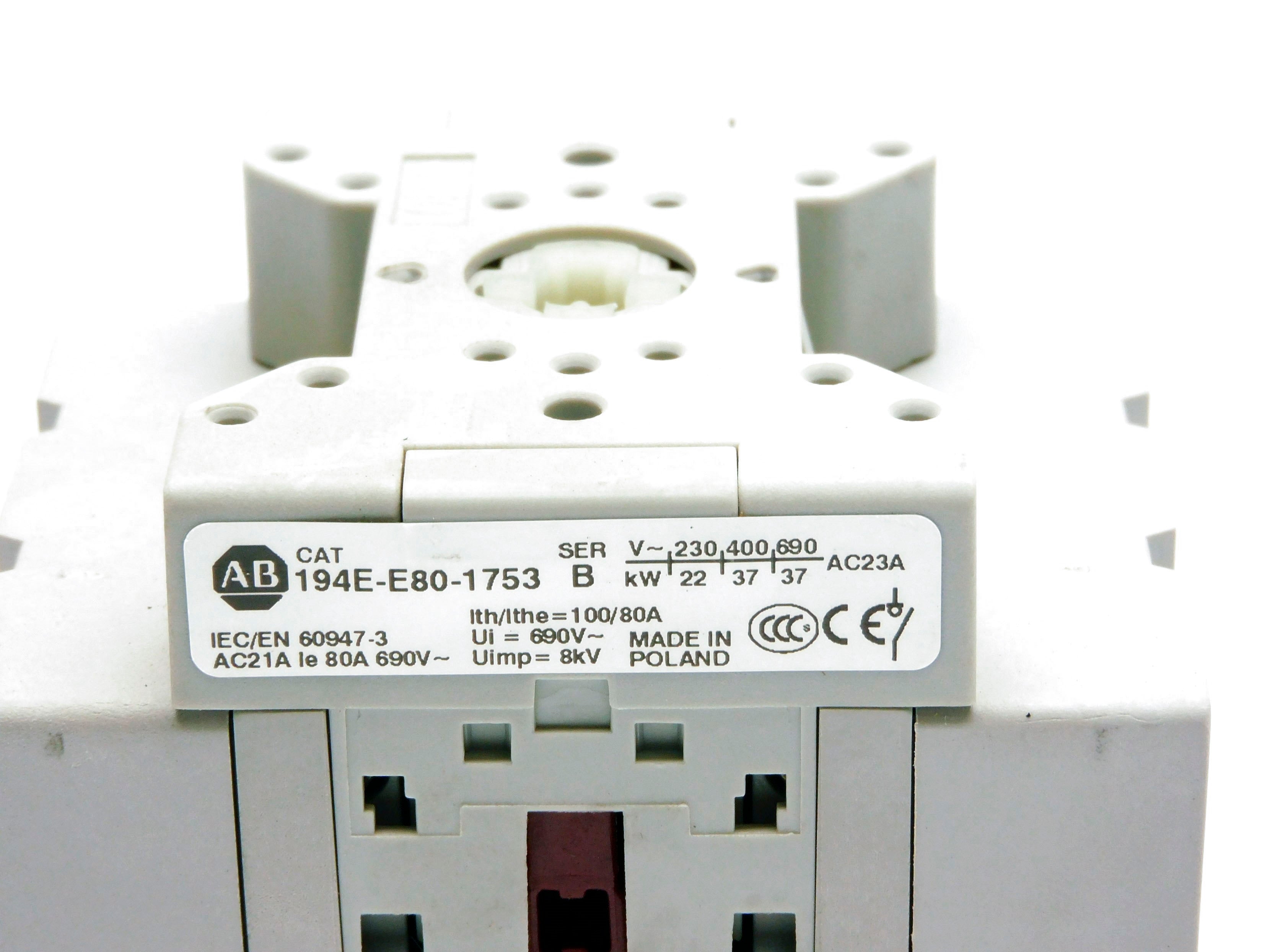 INDUSTRIAL SPARE PART 194E-E80-1753 SER. B 690V 80A (BR/WH) NSMP