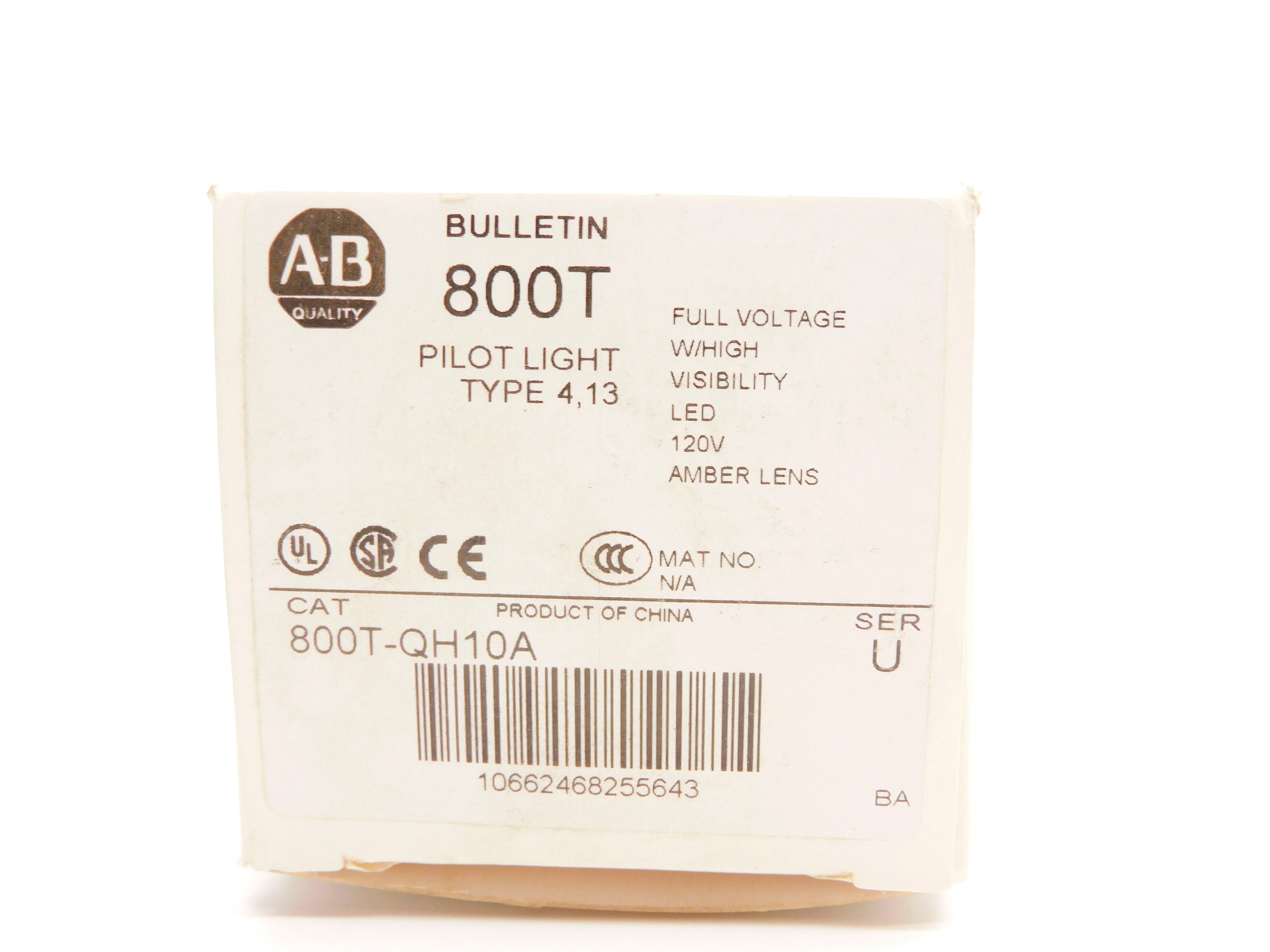 ALLEN BRADLEY 800T-QH10A SER. U (WH) NSMP