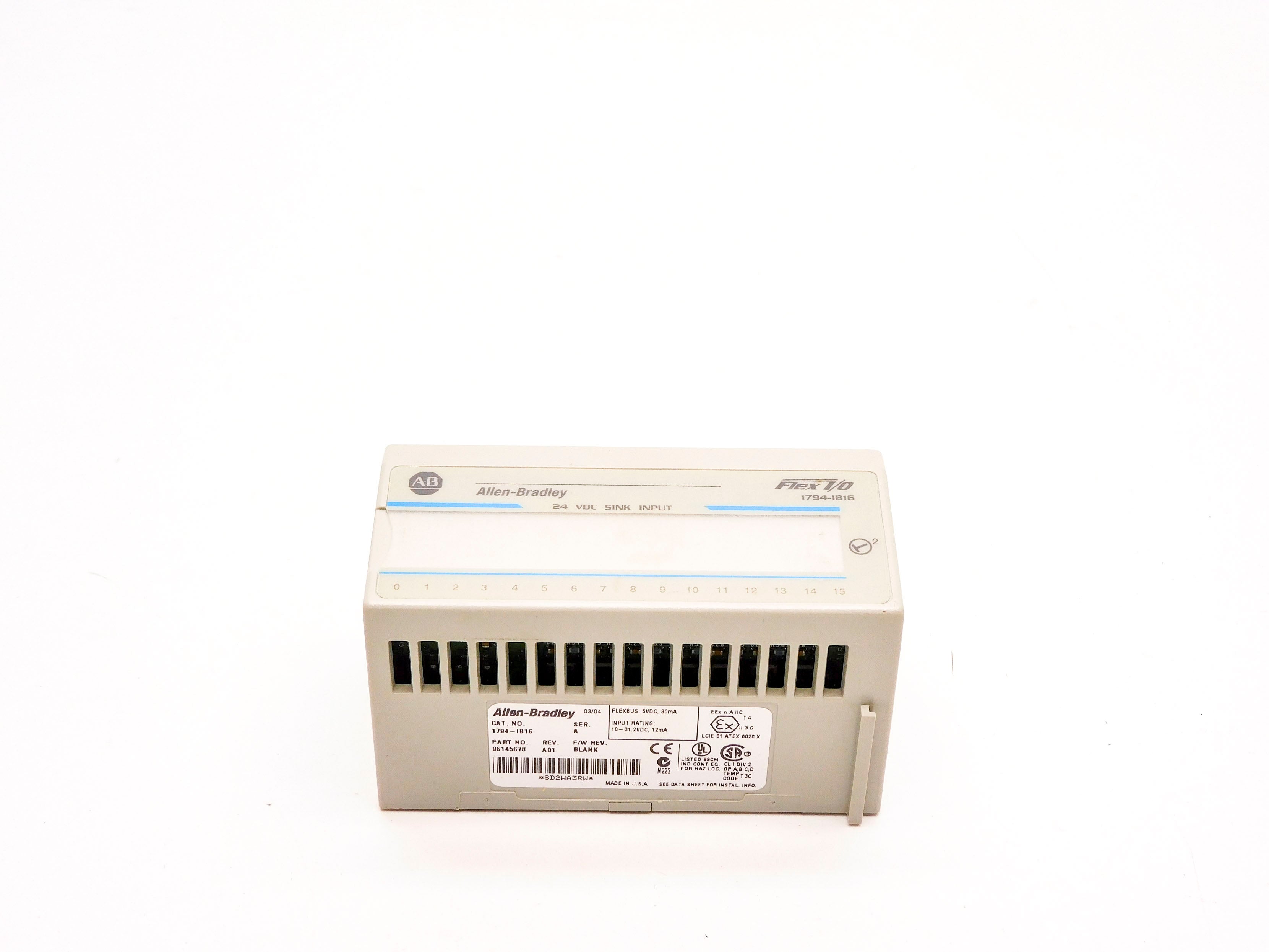 ALLEN BRADLEY 1794-IB16 SER. A REV. A01 10-31.2VDC UNMP