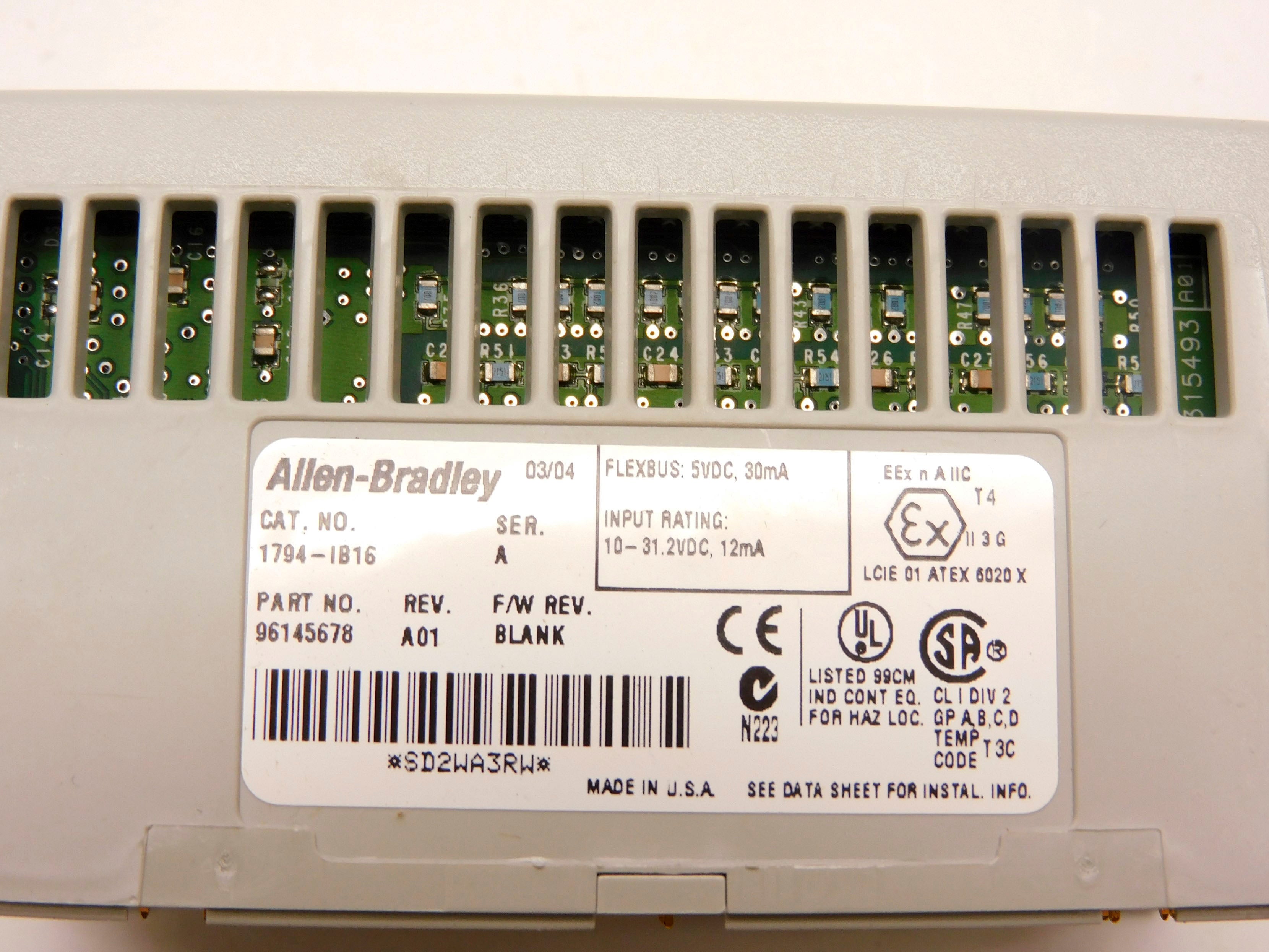 ALLEN BRADLEY 1794-IB16 SER. A REV. A01 10-31.2VDC UNMP