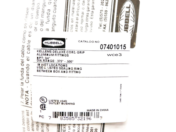HUBBELL 07401015 .375-.500" NSMP