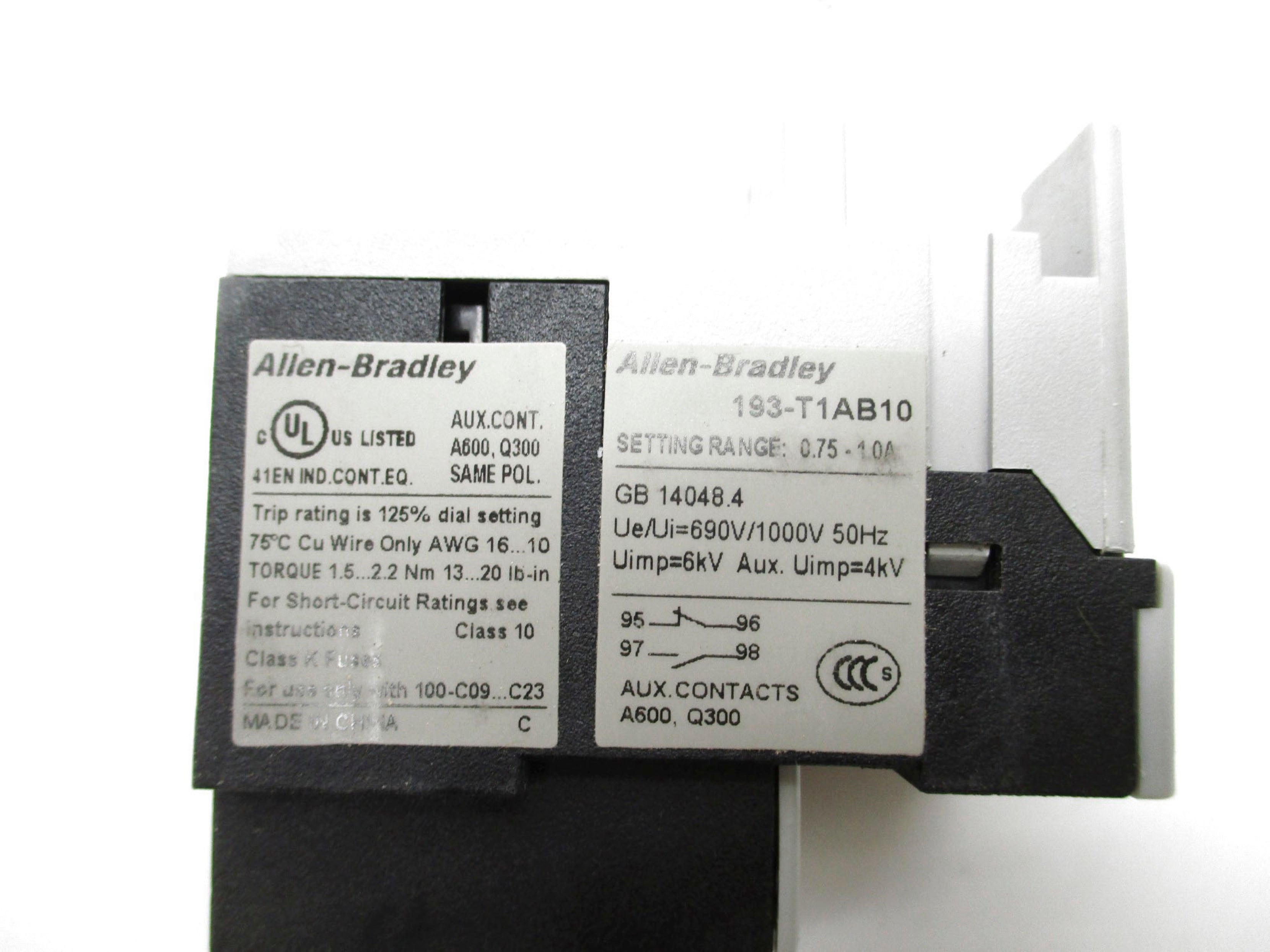 INDUSTRIAL SPARE PART 193-T1AB10 SER. A 690V 0.75-1A (BR/WH) NSMP