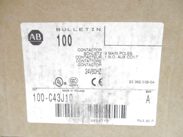 ALLEN BRADLEY 100-C43J10 SER. A 24V (BR/WH) NSMP