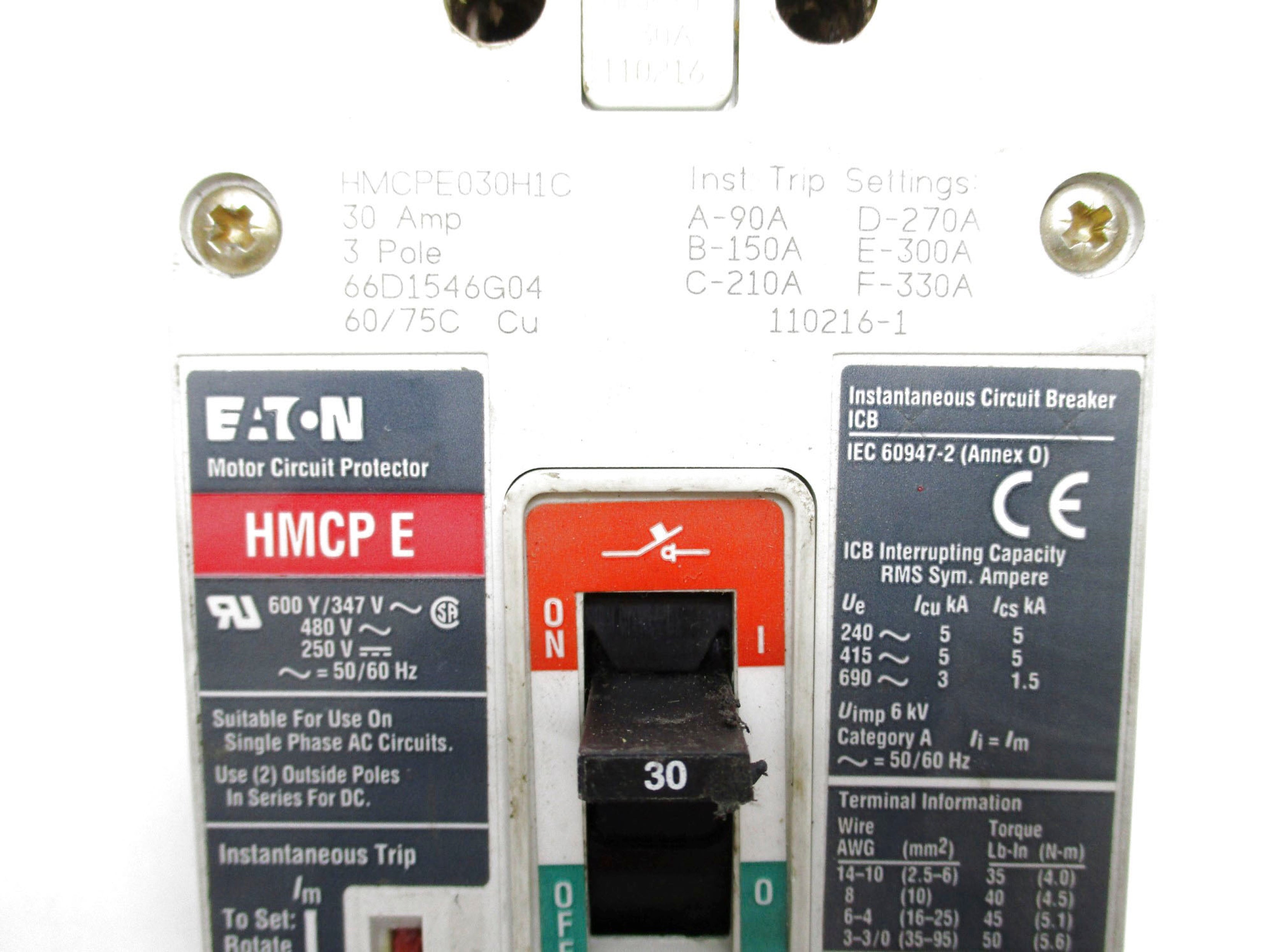 EATON HMCPE030H1C 30A 690V UNMP