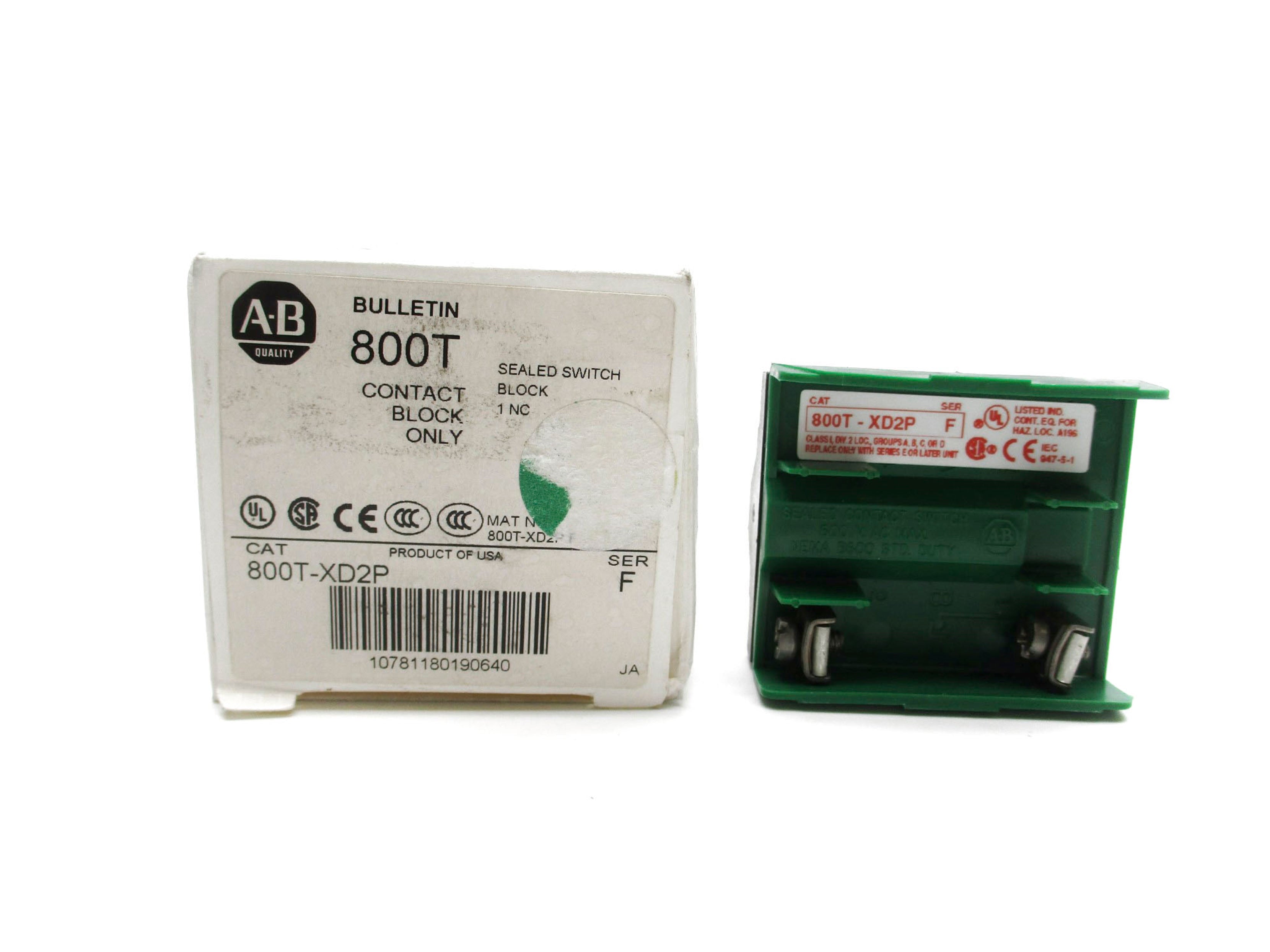 ALLEN BRADLEY 800T-XD2P SER. F (WH) NSMP