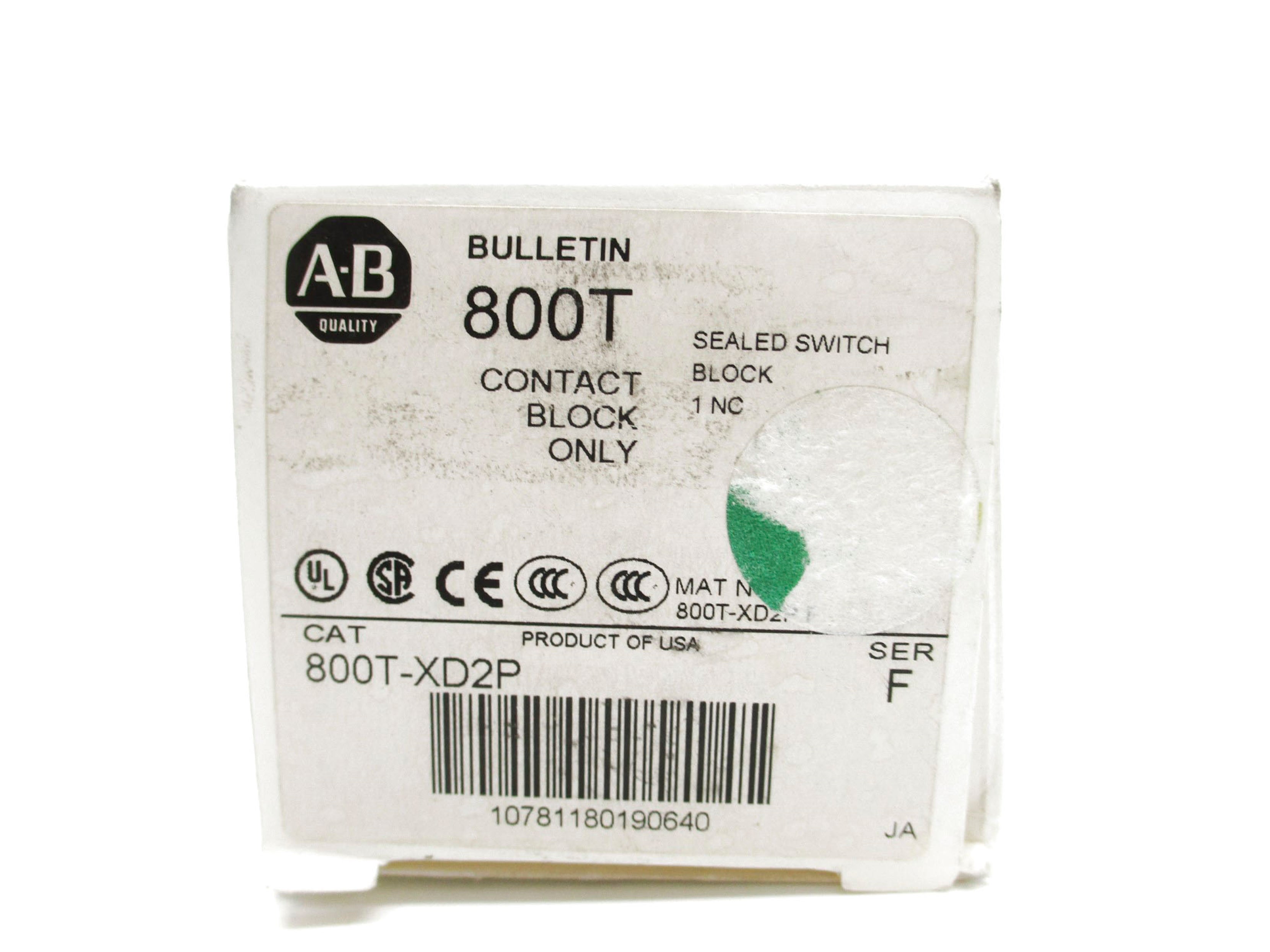 ALLEN BRADLEY 800T-XD2P SER. F (WH) NSMP