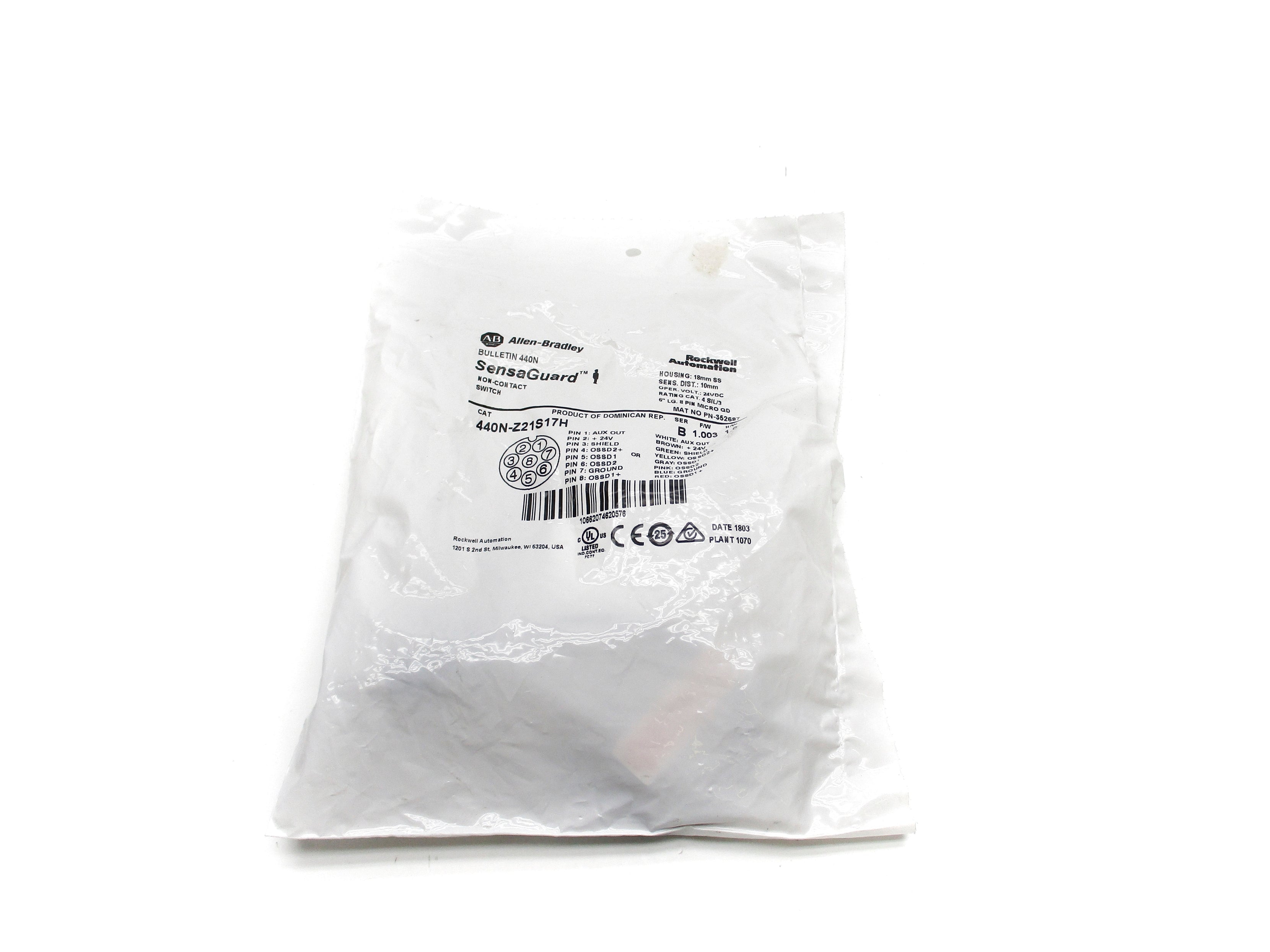 ALLEN BRADLEY 440N-Z21S17H SER. B F/W 1.003 24VDC NSMP