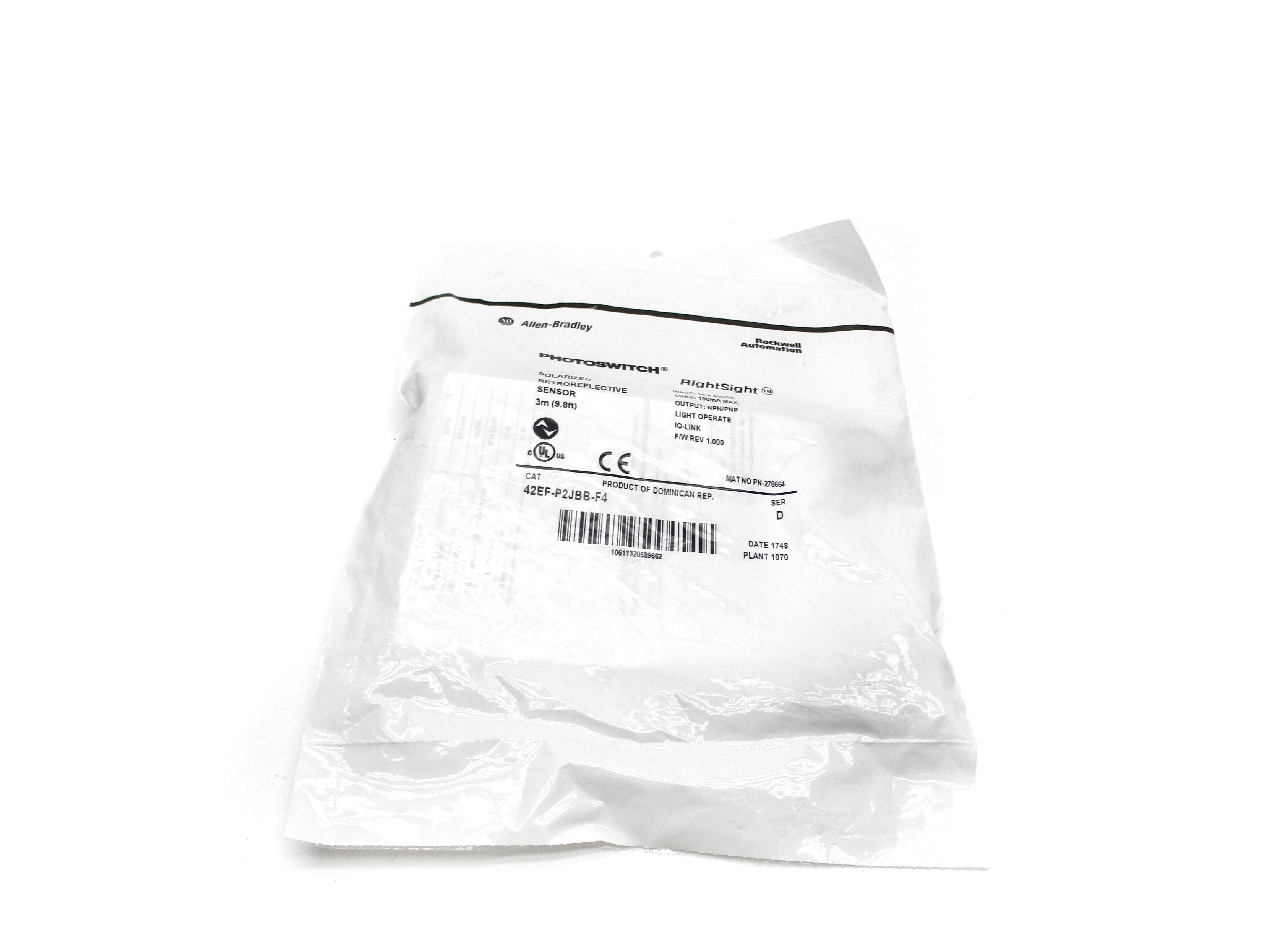 ALLEN BRADLEY 42EF-P2JBB-F4 SER. D F/W 1.000 10.8-30VDC NSMP