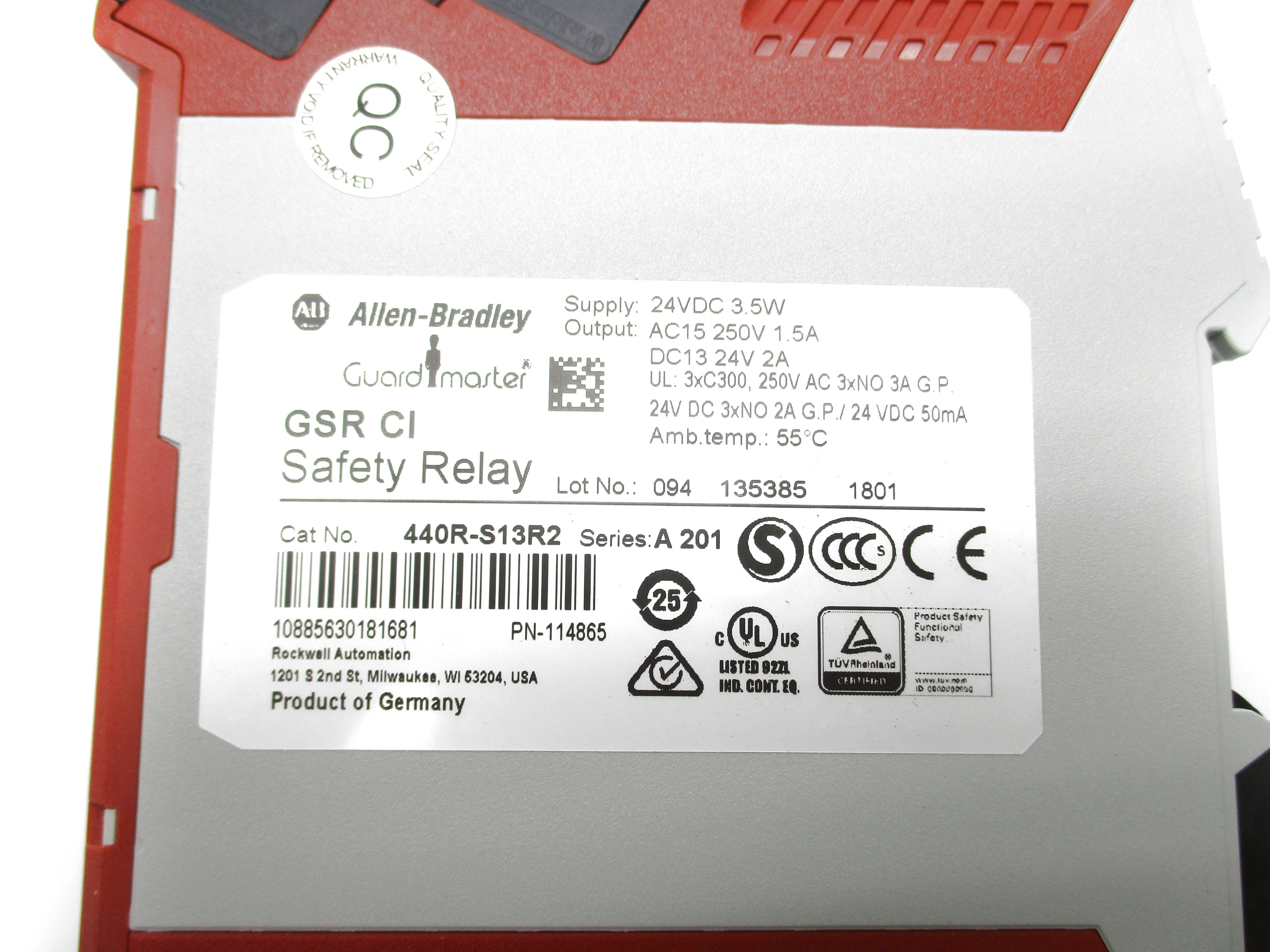 ALLEN BRADLEY 440R-S13R2 SER. A 24VDC (WH) NSMP