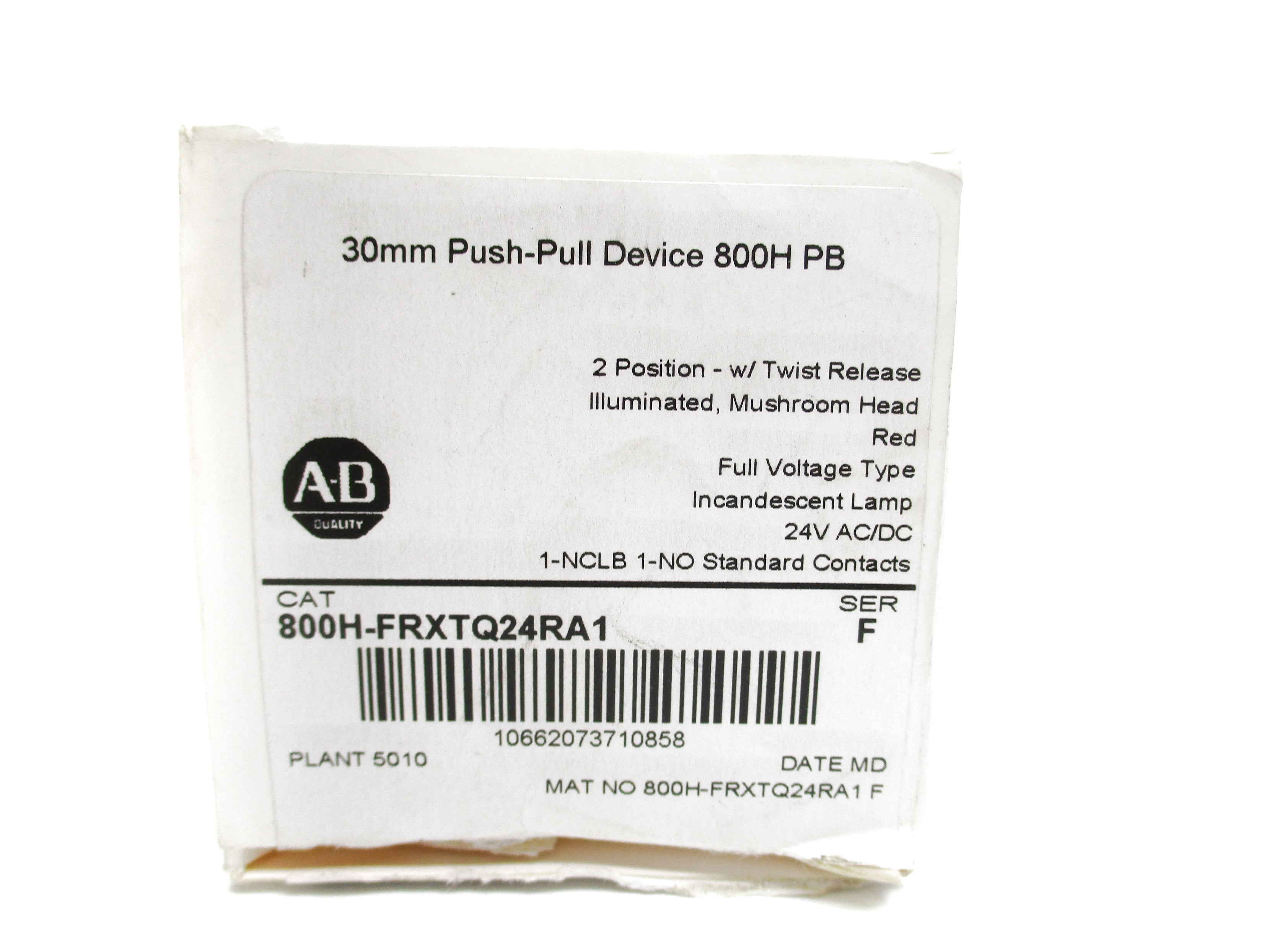 INDUSTRIAL SPARE PART 800H-FRXTQ24RA1 SER. F 24VAC/DC (WH) NSMP