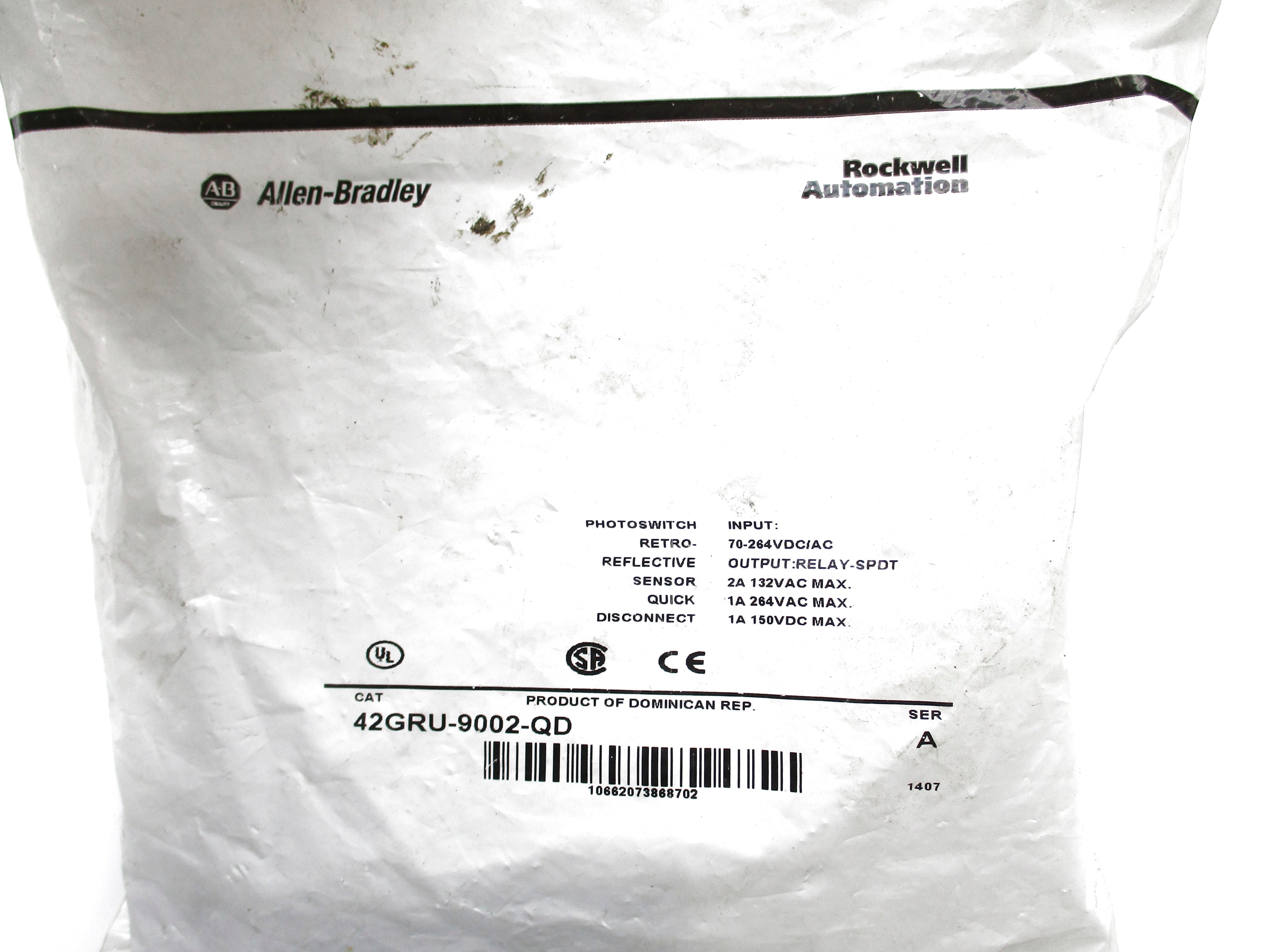 ALLEN BRADLEY 42GRU-9002-QD SER. A 70-284VAC/DC NSMP