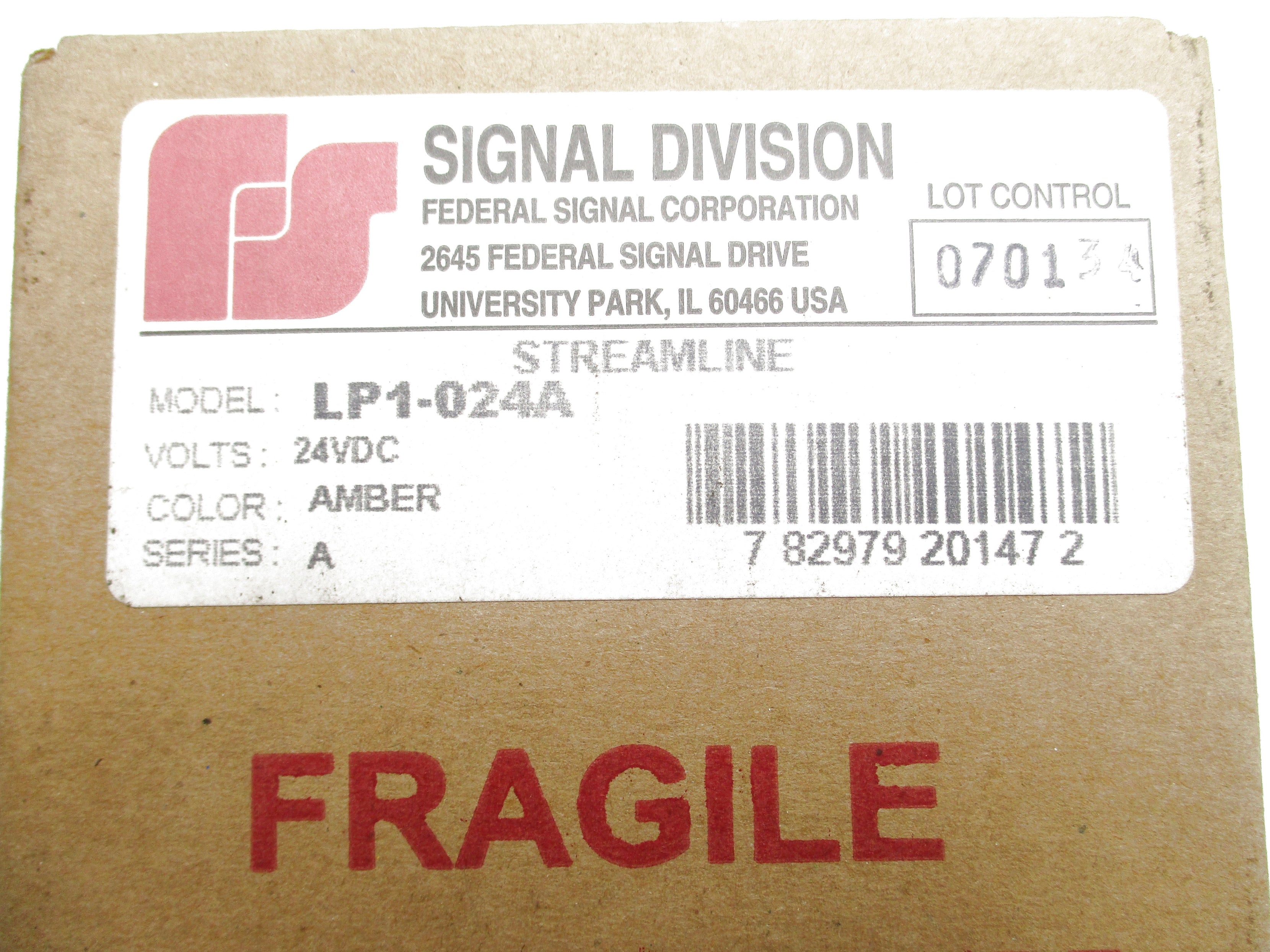 FEDERAL SIGNAL LP1-024A SER. A 24VDC .08A NSMP