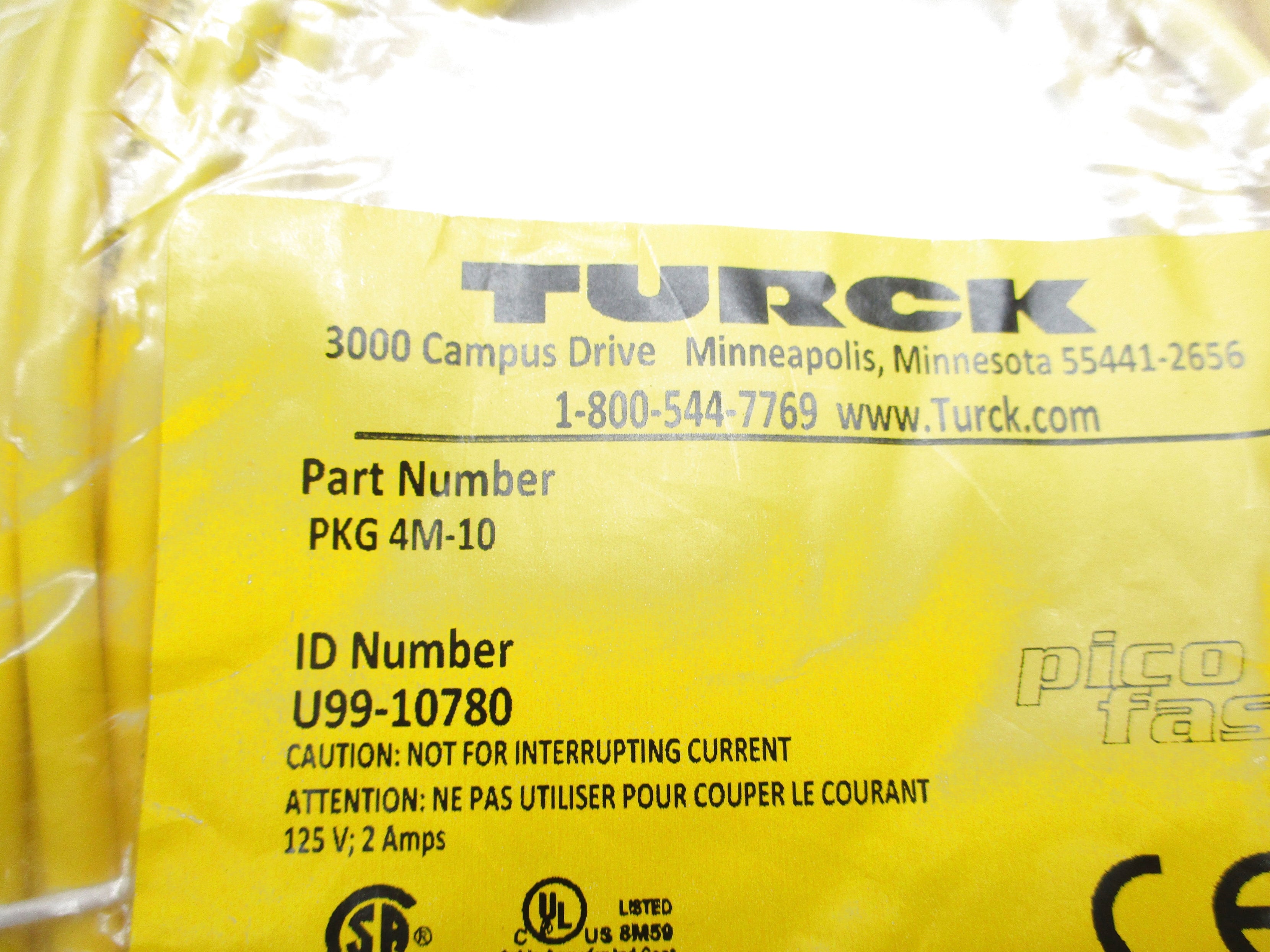 TURCK PKG4M-10 U99-10780 125V 2A NSMP