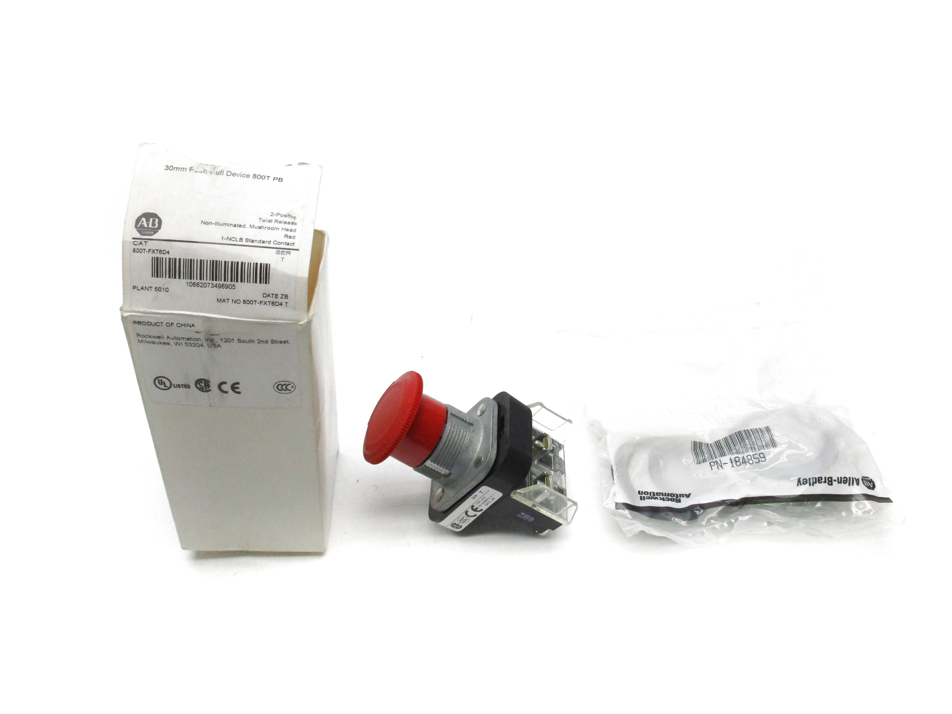 ALLEN BRADLEY 800T-FXT6D4 SER. T (WH) NSMP