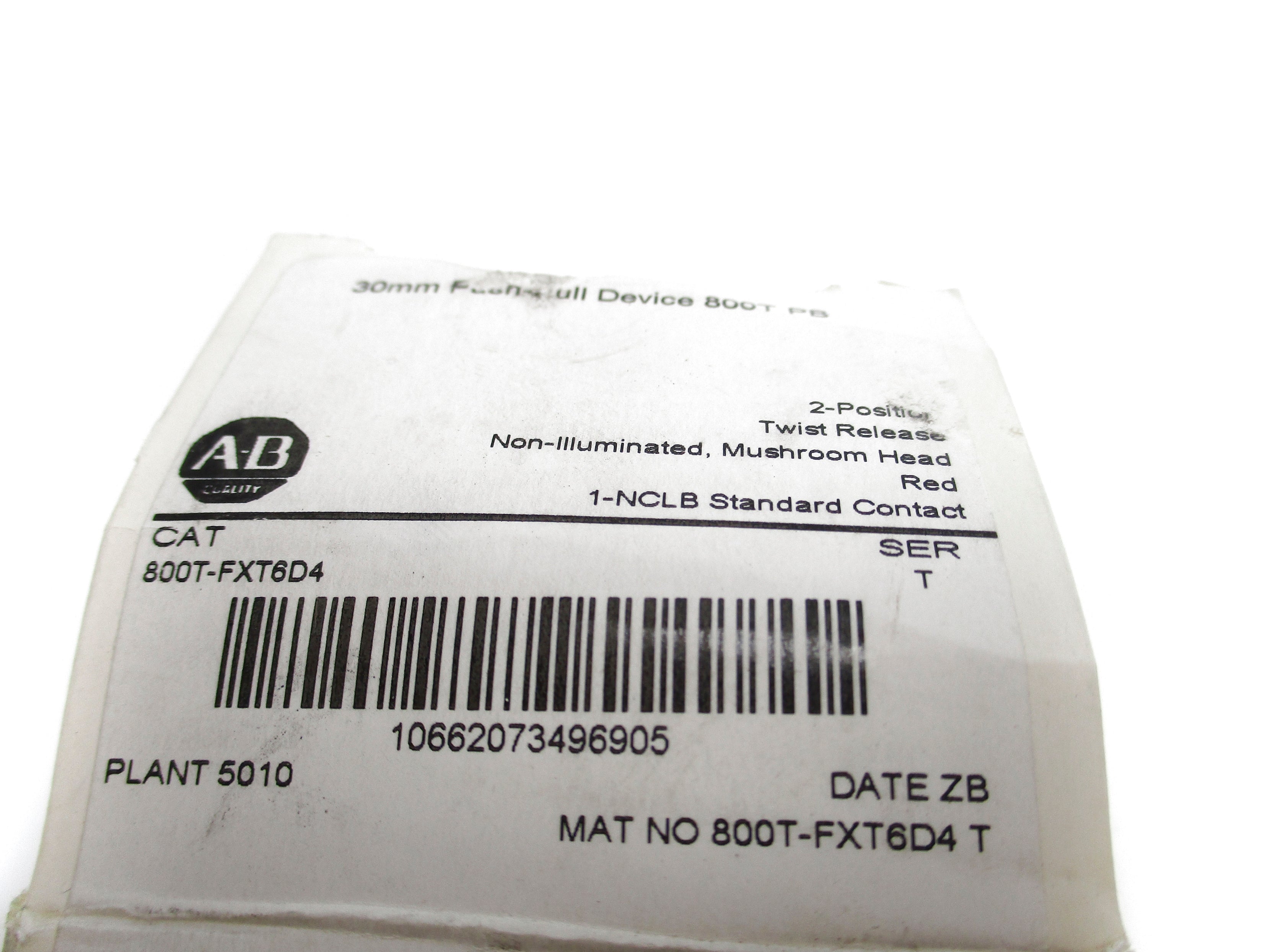 ALLEN BRADLEY 800T-FXT6D4 SER. T (WH) NSMP