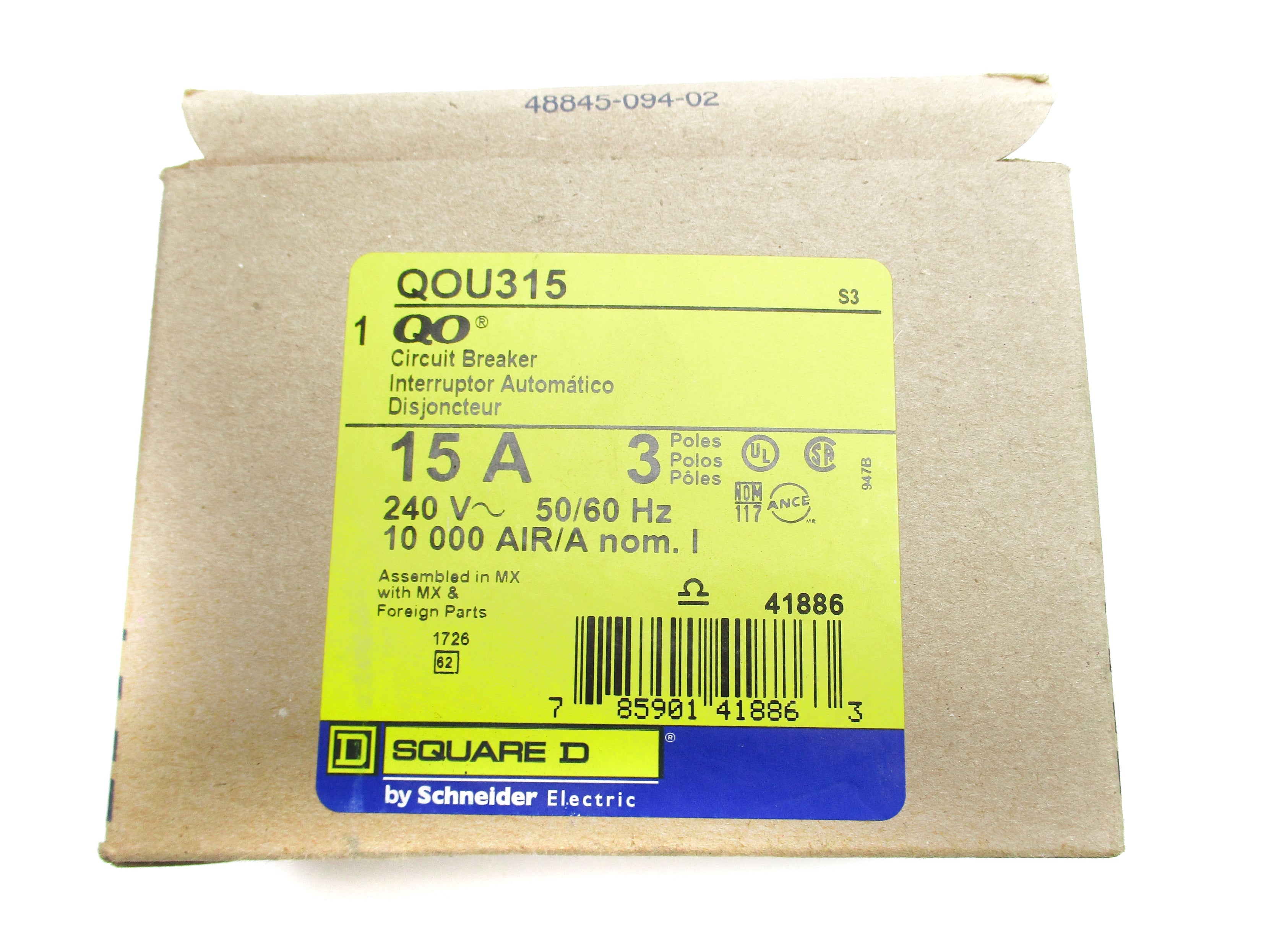 SQUARE D QOU315 15A 240V NSMP